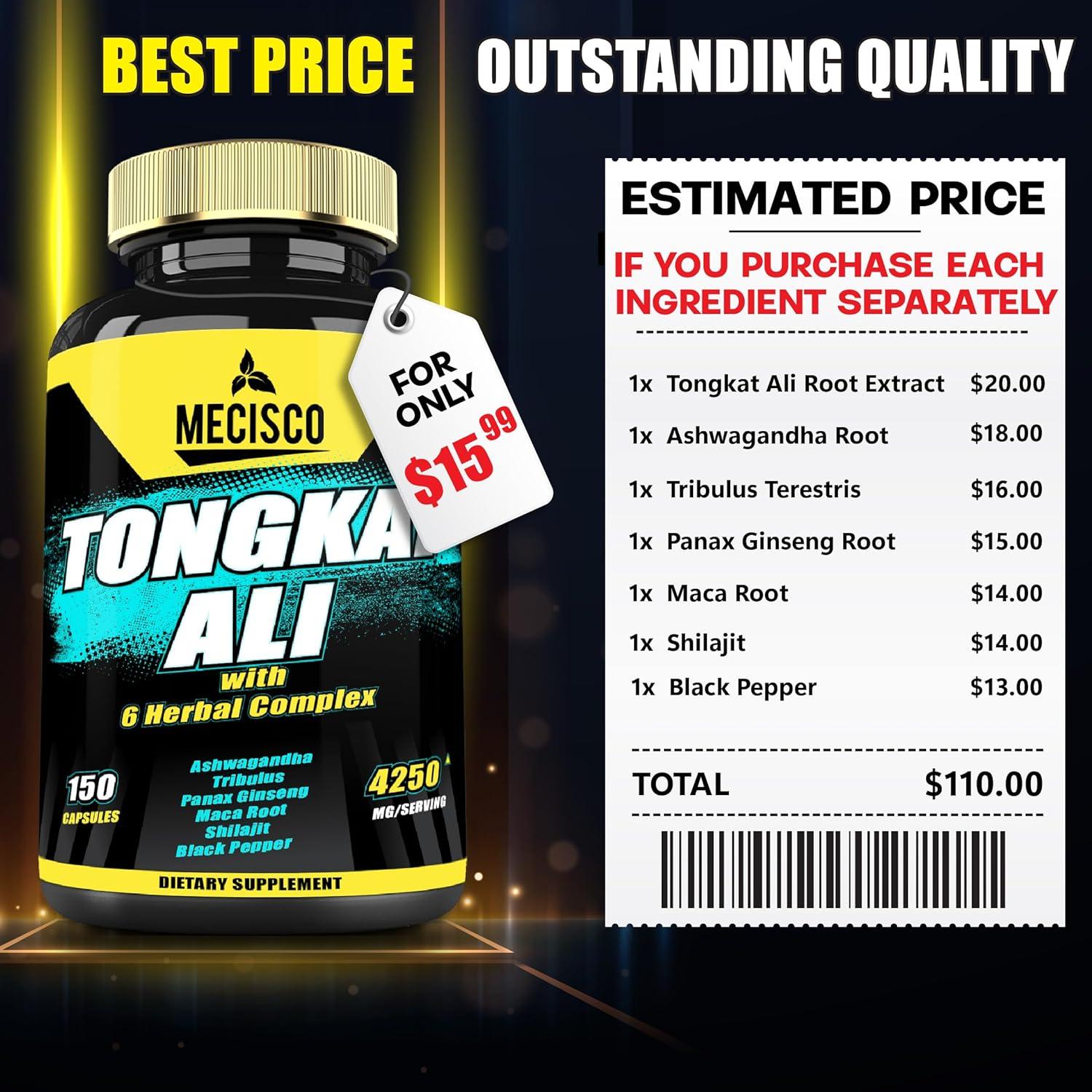 7in1 Tongkat Ali with Tribulus Terrestris 4250mg 150 Capsules with