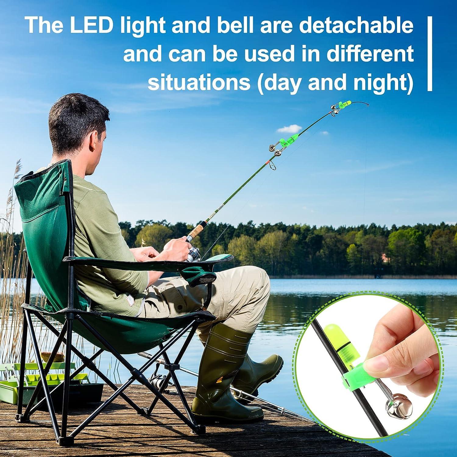 kailund 21Pcs Led Night Fishing Rod Bite Bait Alarm Light with Twin Bells  Ring, Fishing Bite Alarm Indicator Fishing Bells Rod Clip Tip for Fishing -  3 Colors (7 Red, 7 Green, 7 Blue