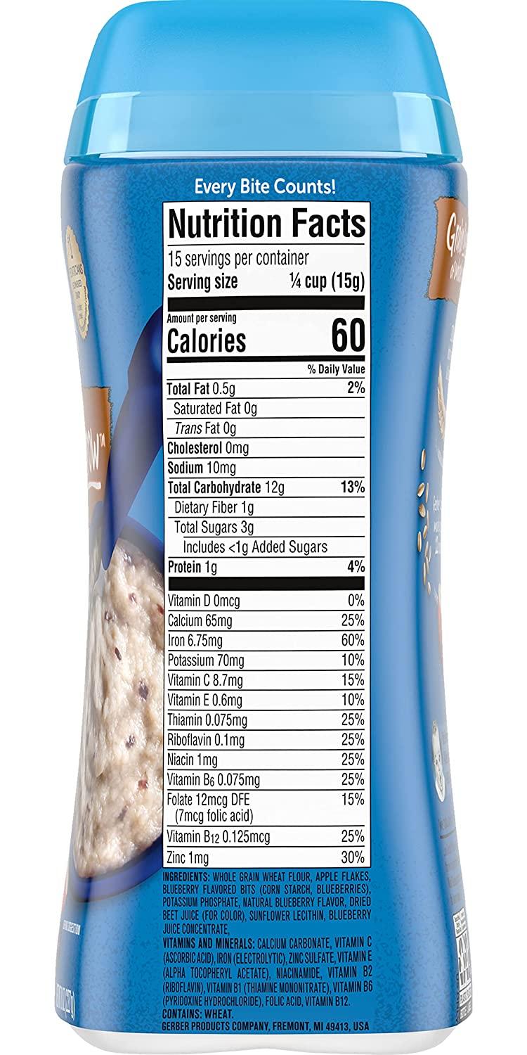Gerber whole wheat cereal ingredients shop