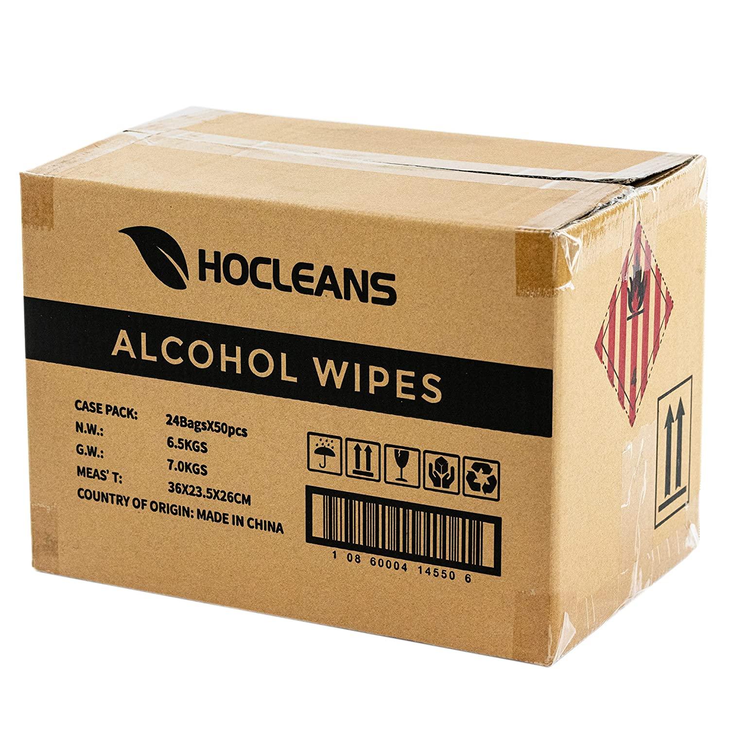 Hocleans 75 Alcohol Wipes 50 Count 24 Packs Of 50 1200 Wipes White hocleans-75-alcohol-wipes-50-count-24-packs-of-50-1200-wipes-white