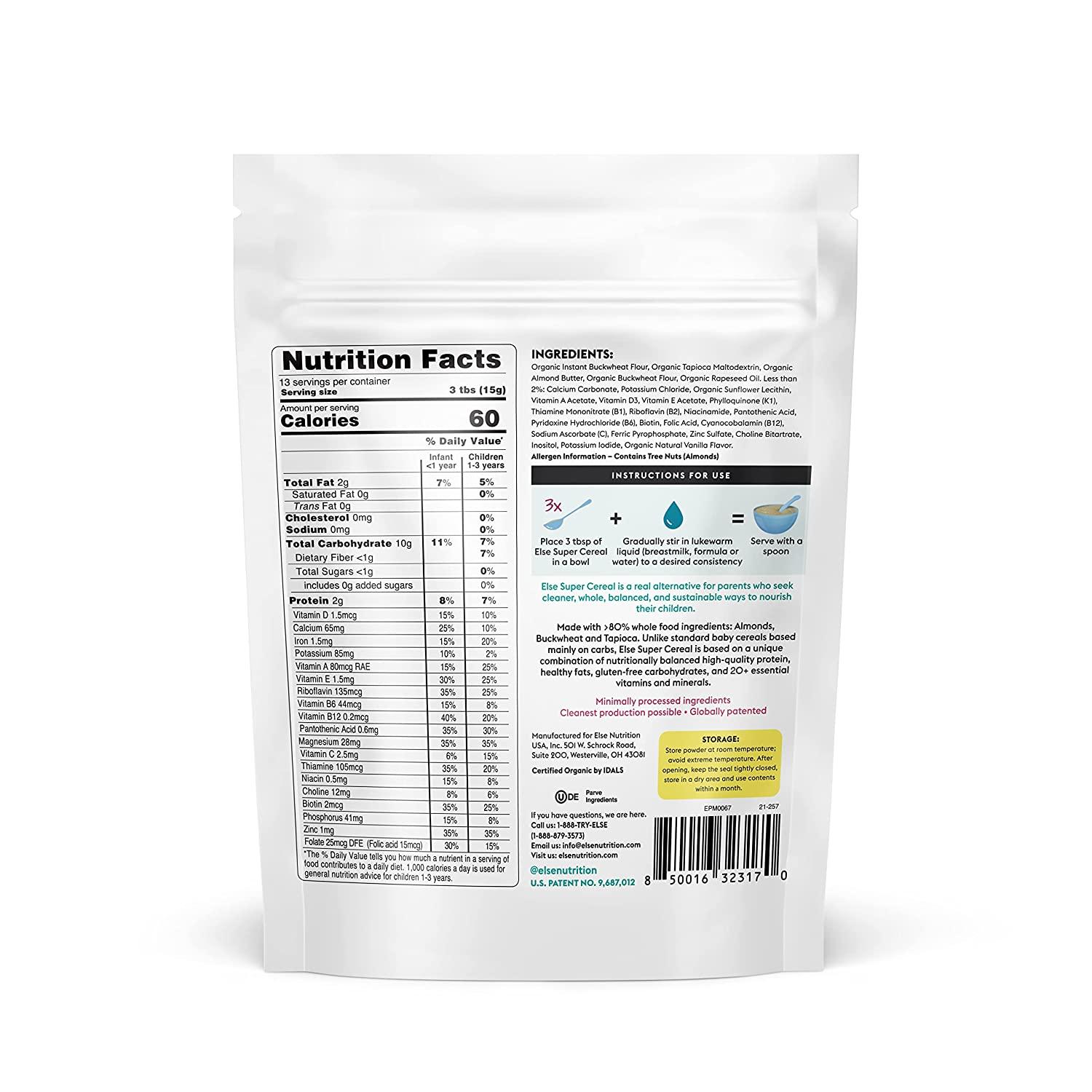 Else Nutrition Super Cereal For Babies 6 mo+, Made With Real ...