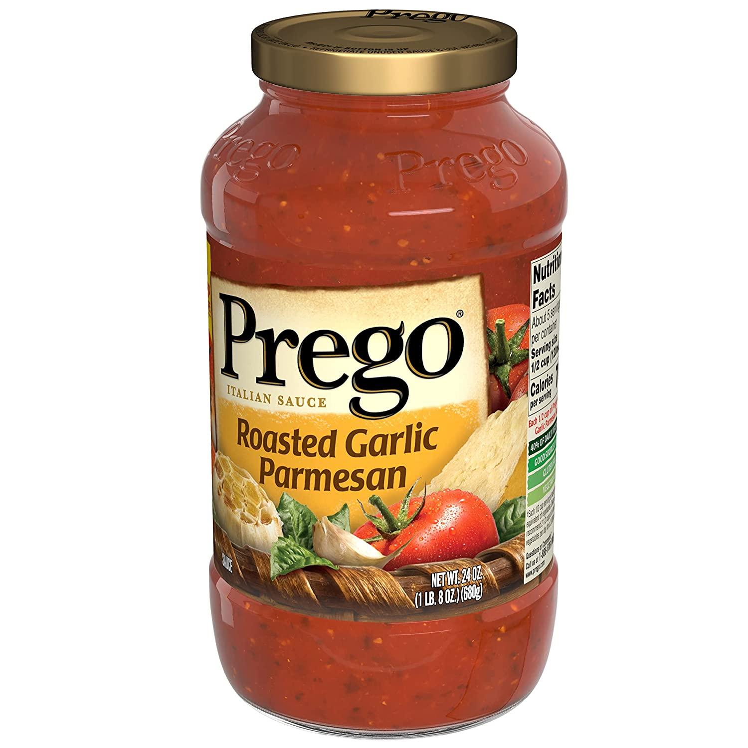 Prego Pasta Sauce, Italian Tomato Sauce with Roasted Garlic & Parmesan