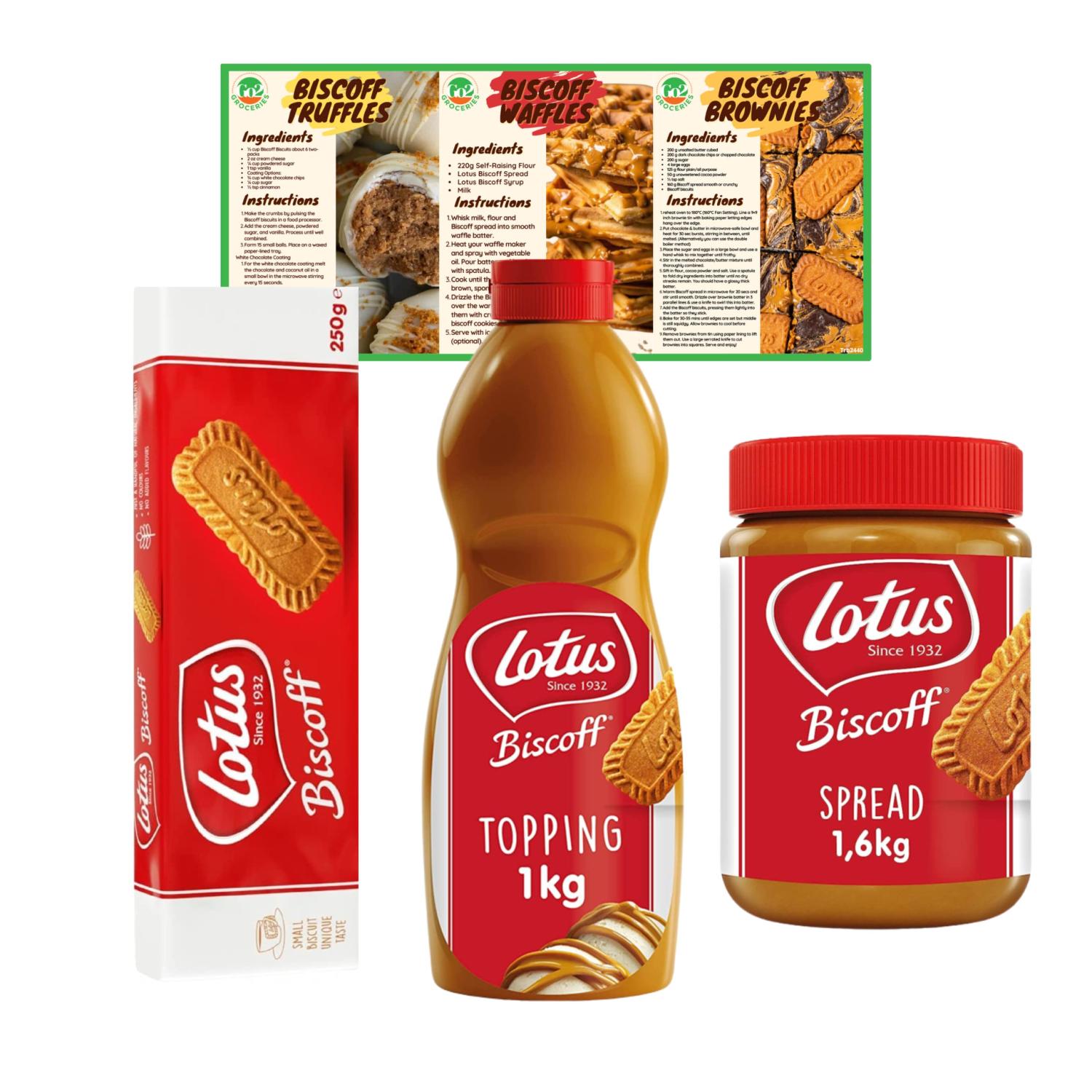 Biscoff Breakfast & Dessert Bundle Topping Sauce, Spread, Biscuits