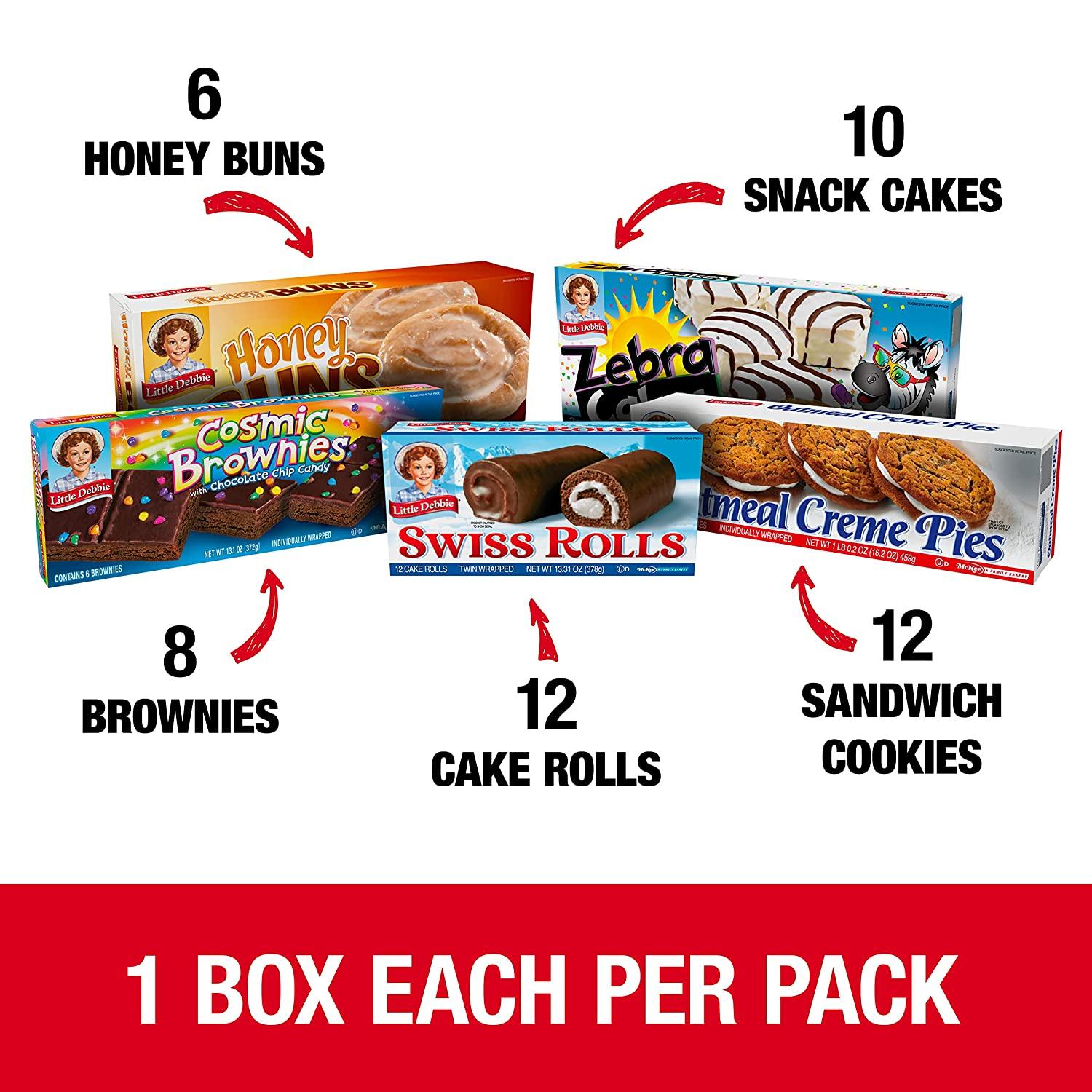Little Debbie Variety Pack Zebra Cakes, Cosmic Brownies, Honey Buns