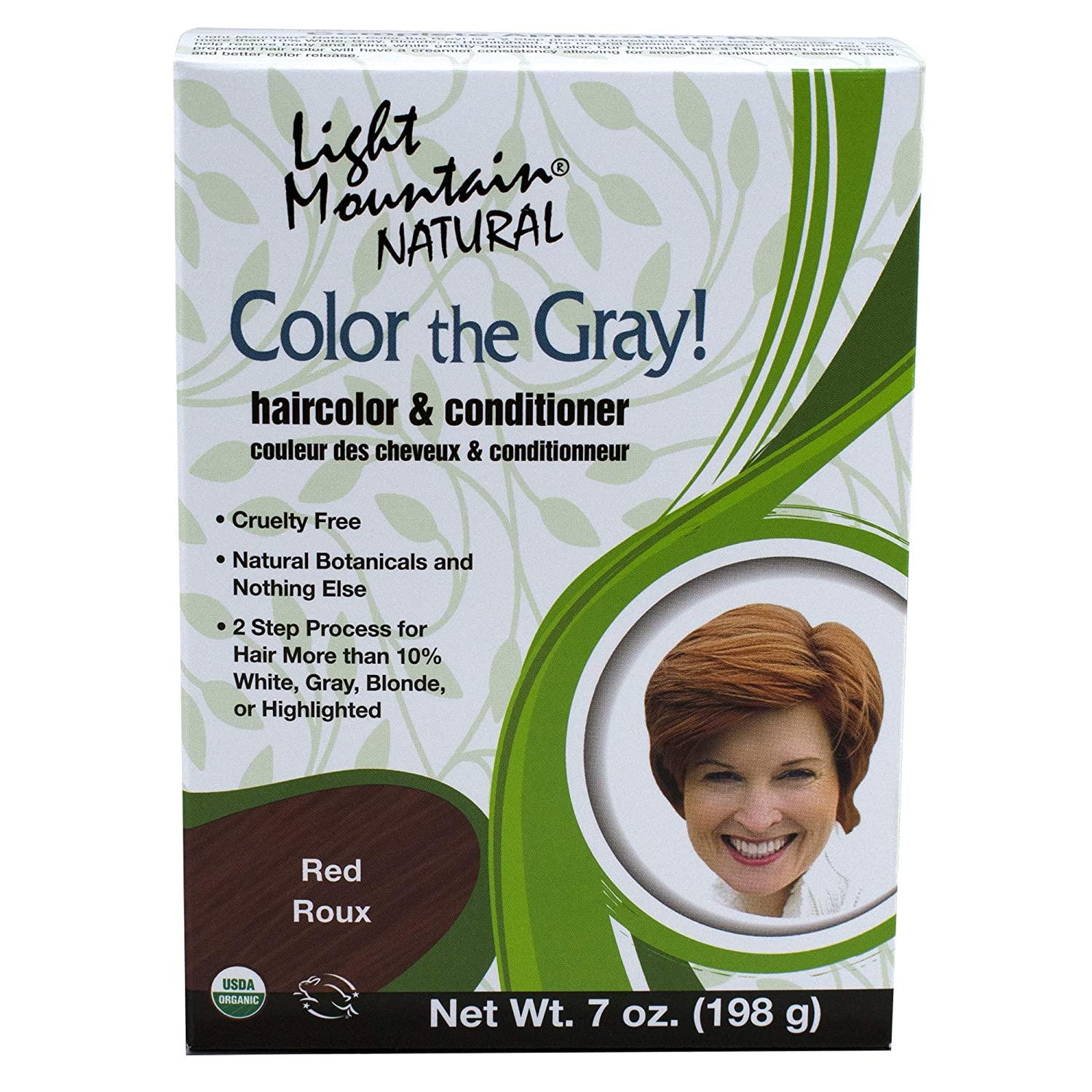 Light Mountain Natural Color The Gray! Hair Color & Conditioner, Red, 7