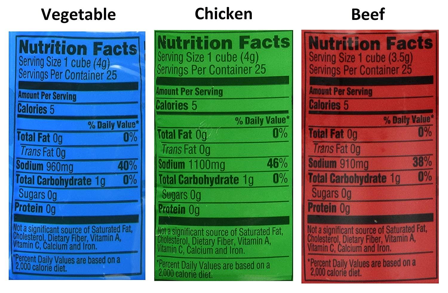 HerbOx Bouillon Bundle, Vegetable, Chicken, and Beef Bouillon Cubes