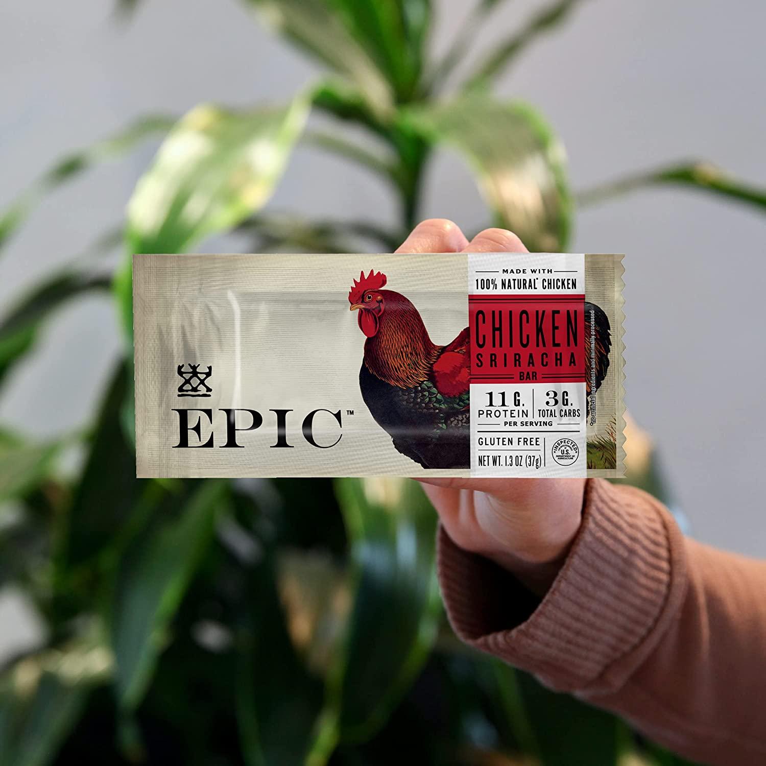 EPIC Chicken Sriracha Protein Bars, Whole30, Keto Friendly