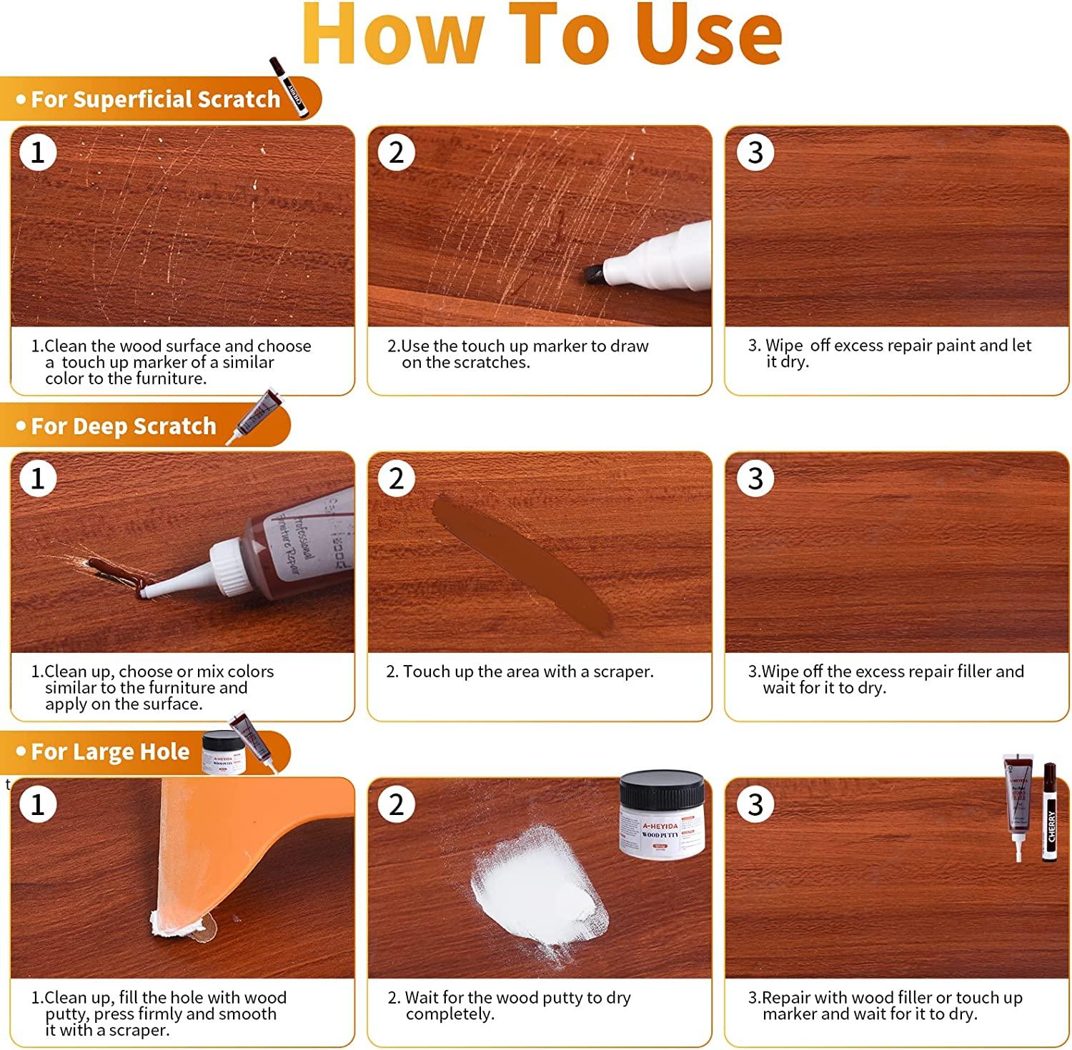 White Furniture Touch Up Pen Marker Repair Wood Floor Cabinet Laminate  Scratches