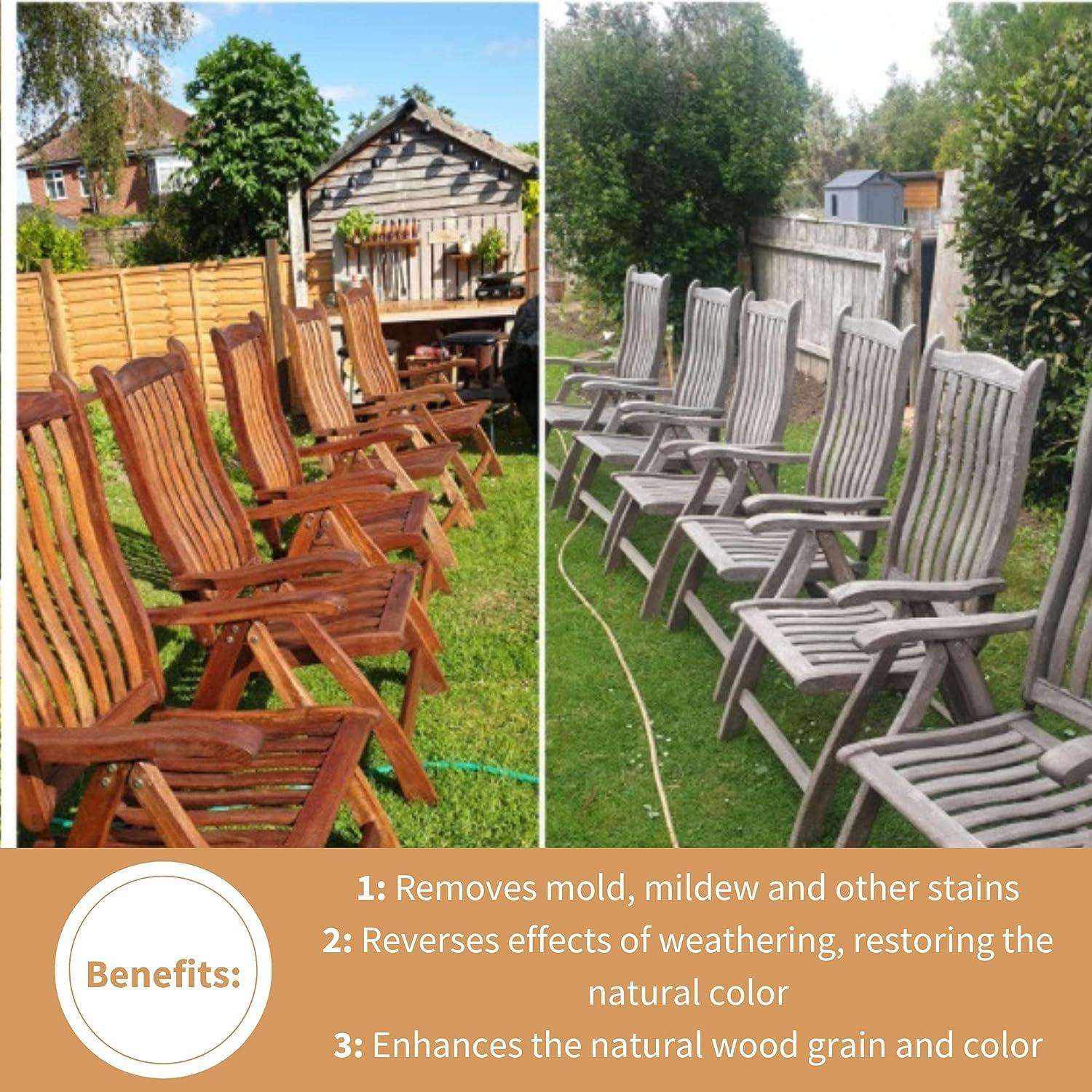 Furniture Clinic Teak Care Kit Teak Oil, Cleaner & Brightener to Restore & Protect Teak Wood