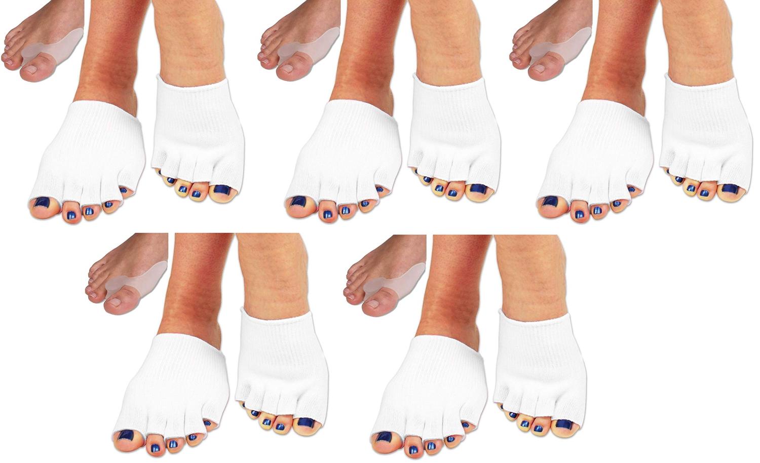 Bcurb Toe GelLined Compression Socks with Toe Separator & Big Toe