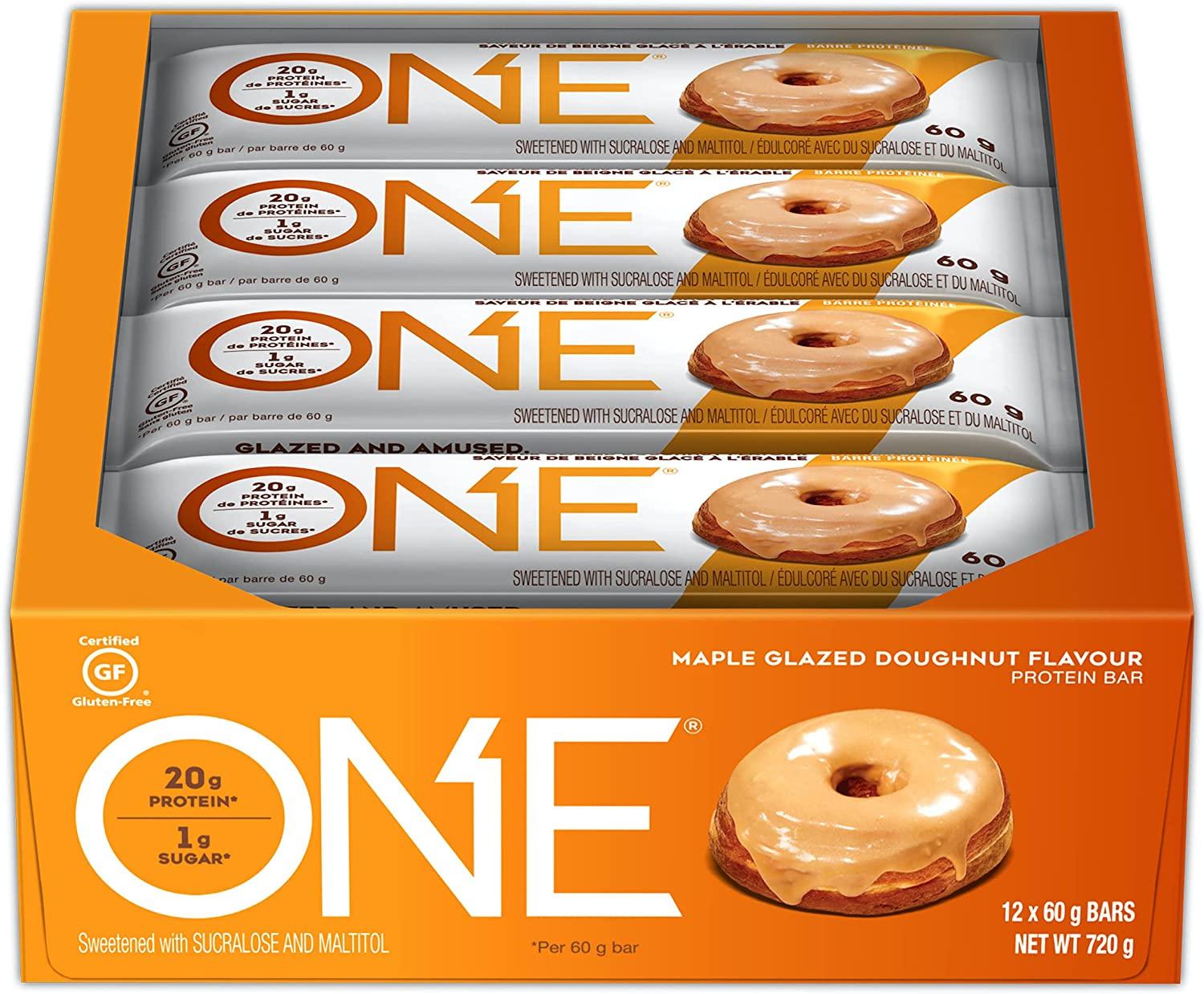 ONE Protein Bars GlutenFree, 20g Protein, 1g Sugar, Maple Glazed