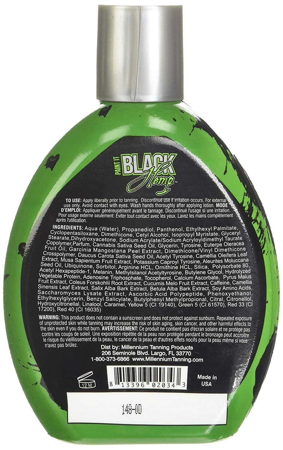 Millennium Tanning Paint It Black Hemp Bronzer & Dark Tanning Lotion 13.5oz
