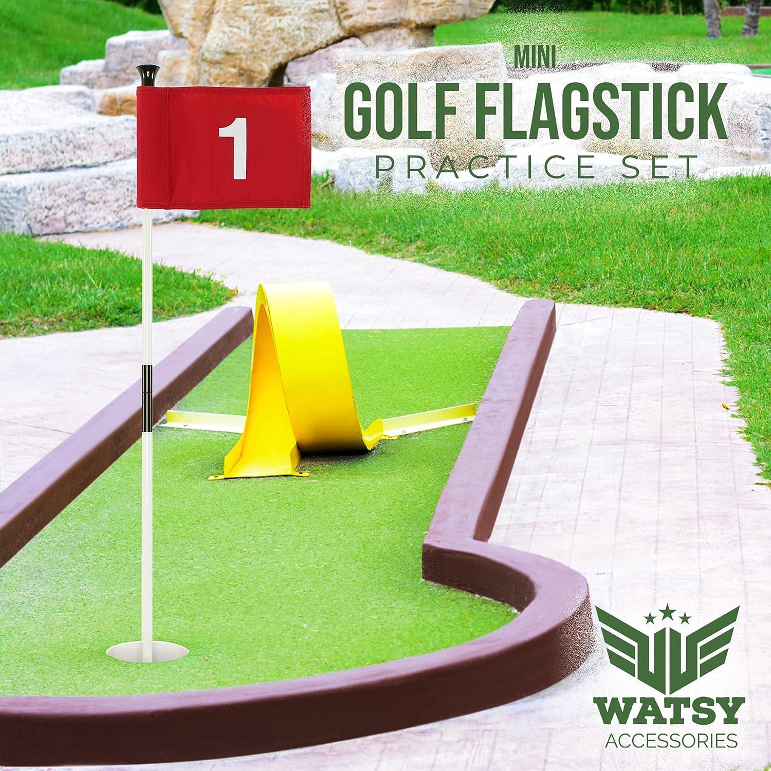 WATSY Golf Flagstick Practice Mini Putting Green Flags For Backyard