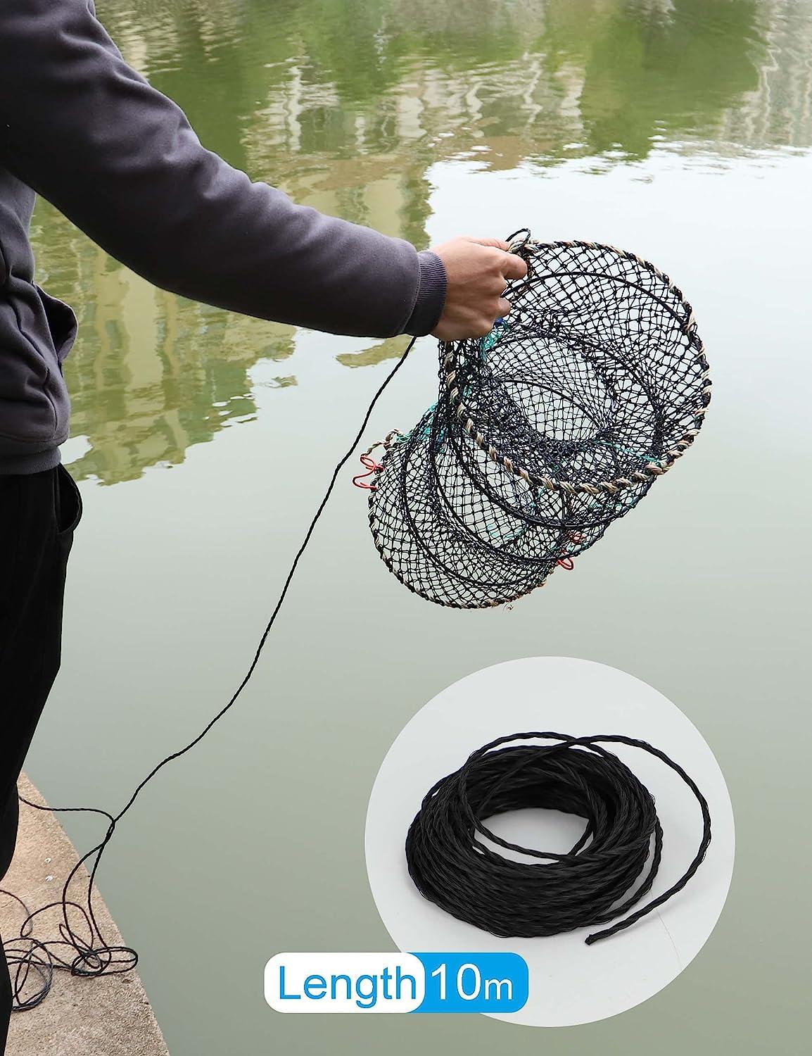 Hlotmeky Crab Trap Minnow Trap Fishing Bait Traps with 10m Hand Rope,  Folded Lobster Crawfish Fishing Net Trap