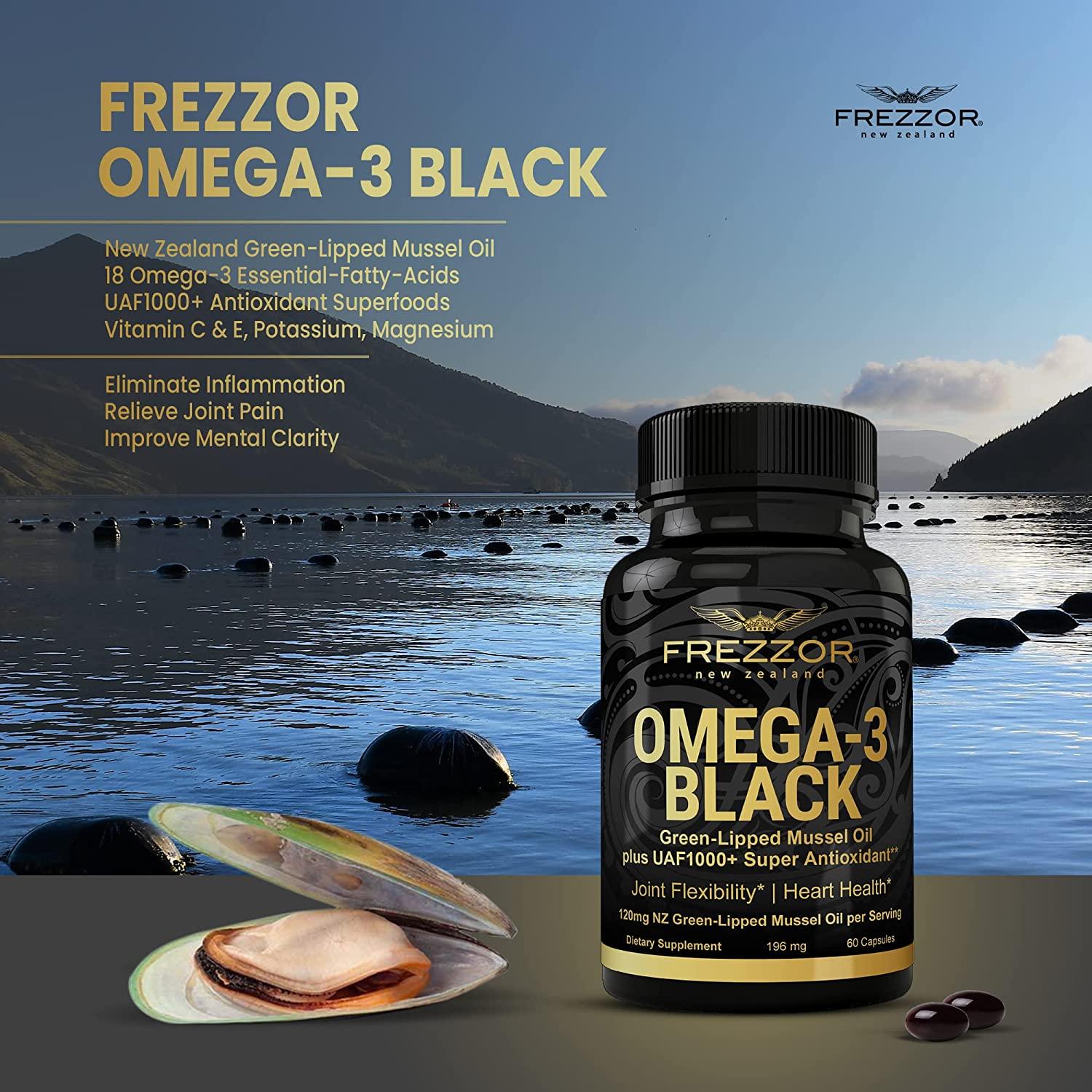 FREZZOR Omega 3 Black for Joint Care & Comfort New Zealand Green