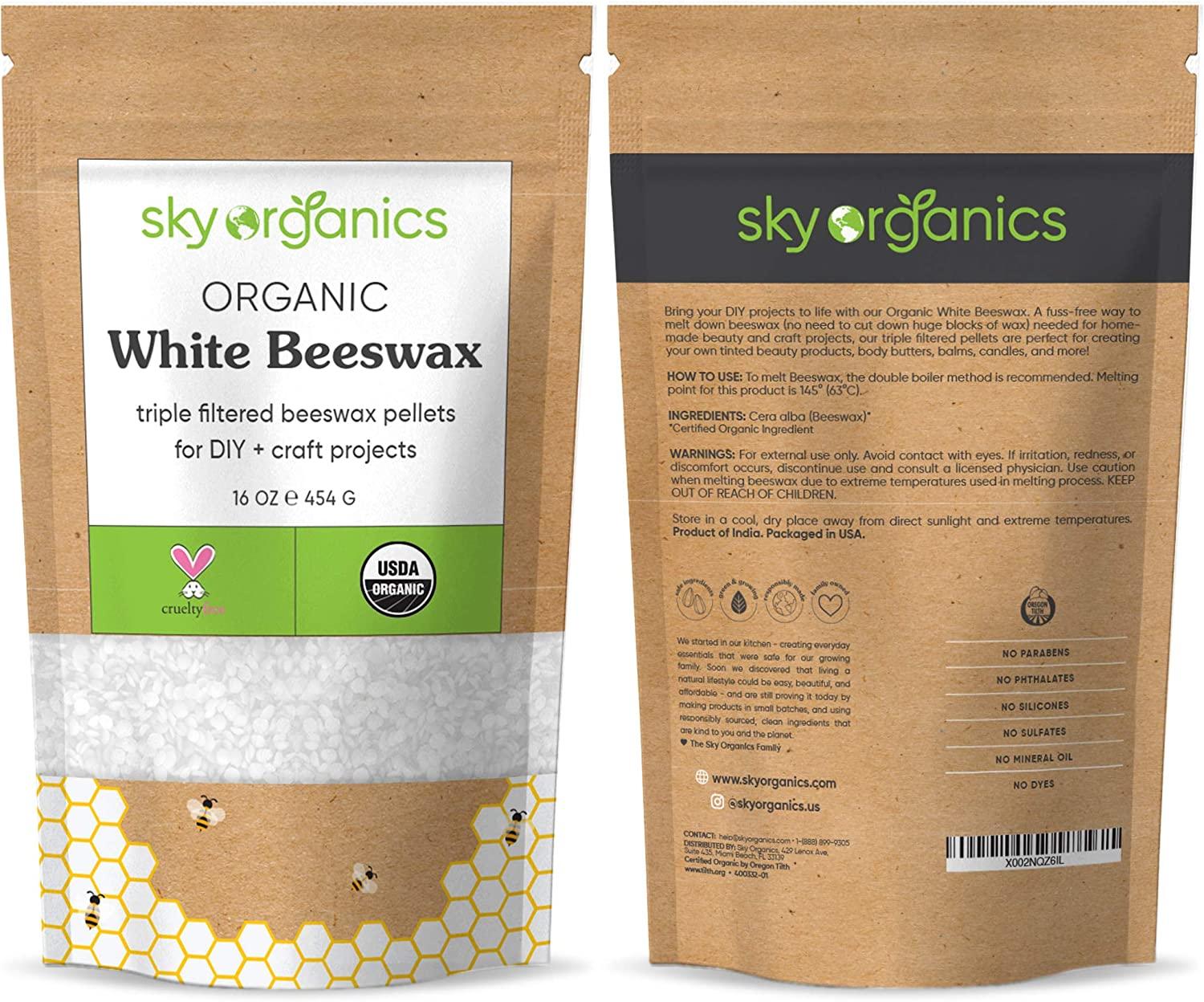 Sky Organics White Beeswax Pellets 16oz - Very Smart Ideas