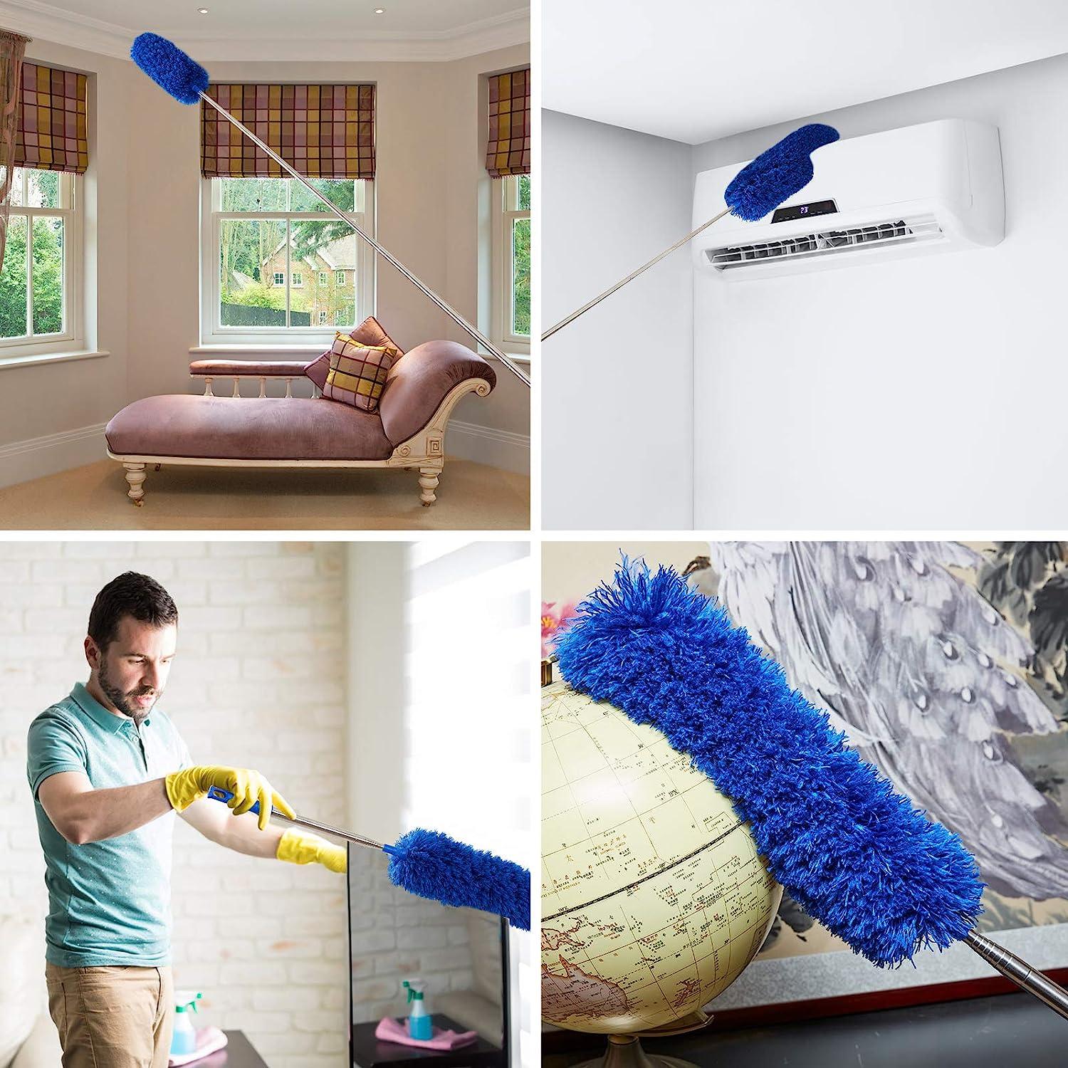 Ceiling Fan Duster with Extension Pole Cobweb & Corner Brush Cleaning