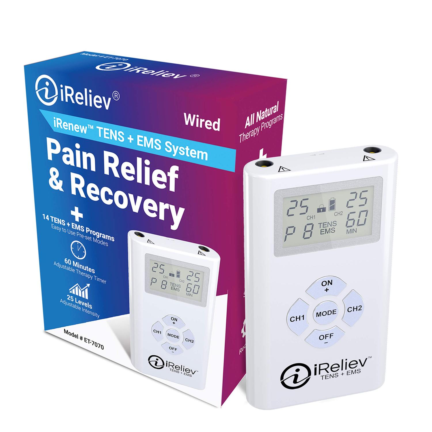 TENS Unit and EMS Muscle Stimulator Combination for Pain Relief