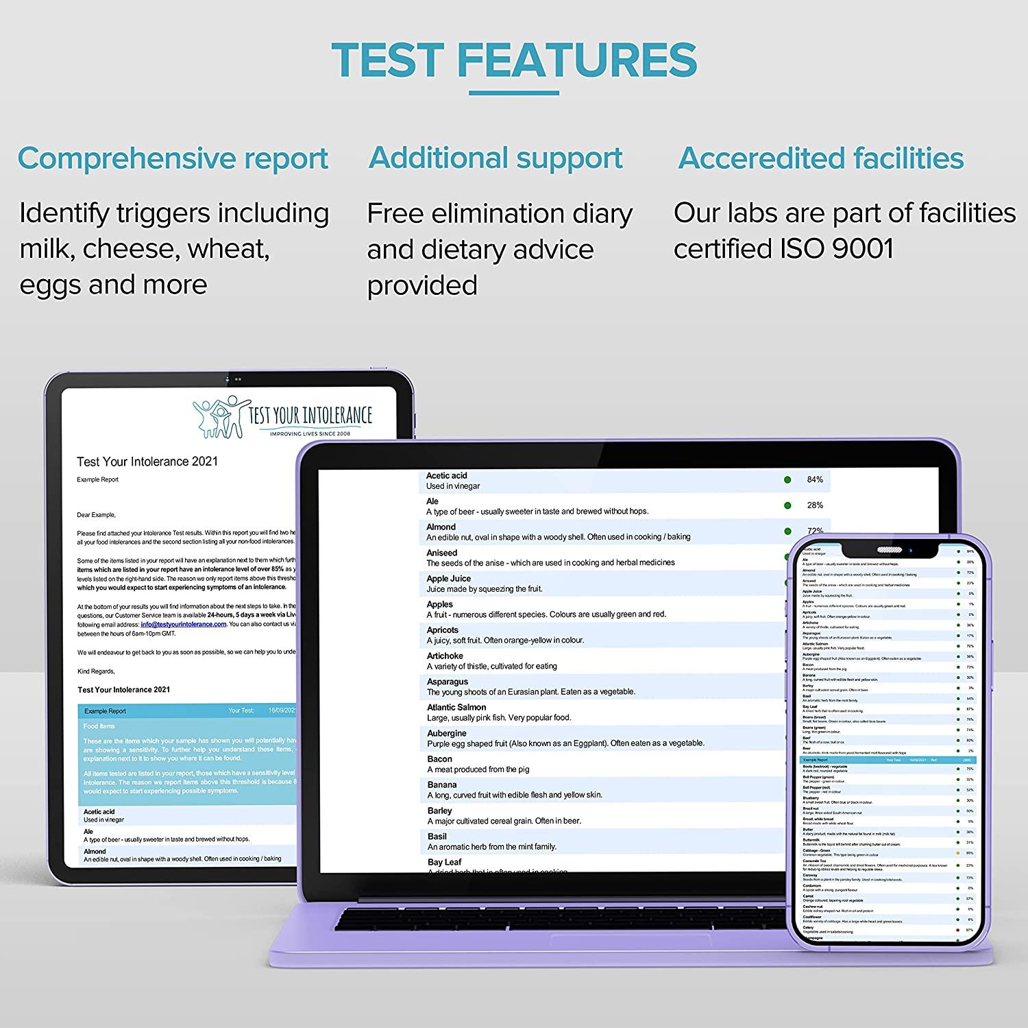 500 Item Food Intolerance Test kit for 1 Person for Food, Dietary