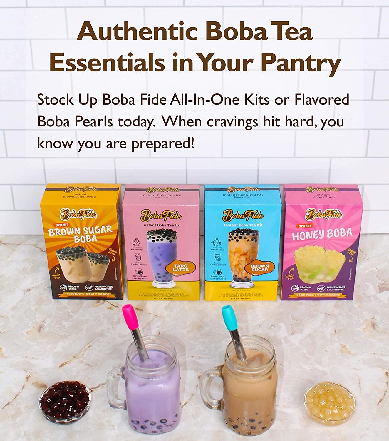 BOBA FIDE Instant Brown Sugar Boba Tapioca Pearls 12 Packets for