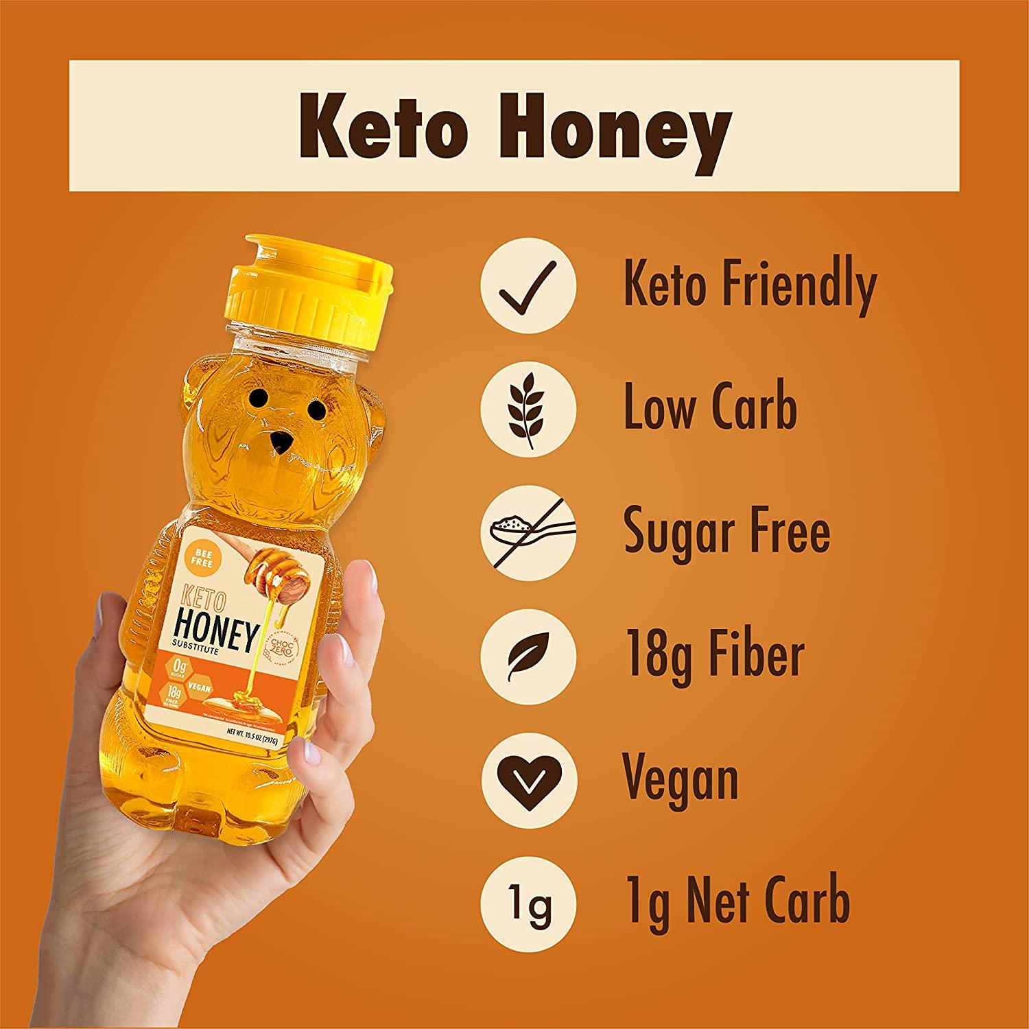 ChocZero Sugar Free Honey Keto Sweetener Vegan Friendly, All