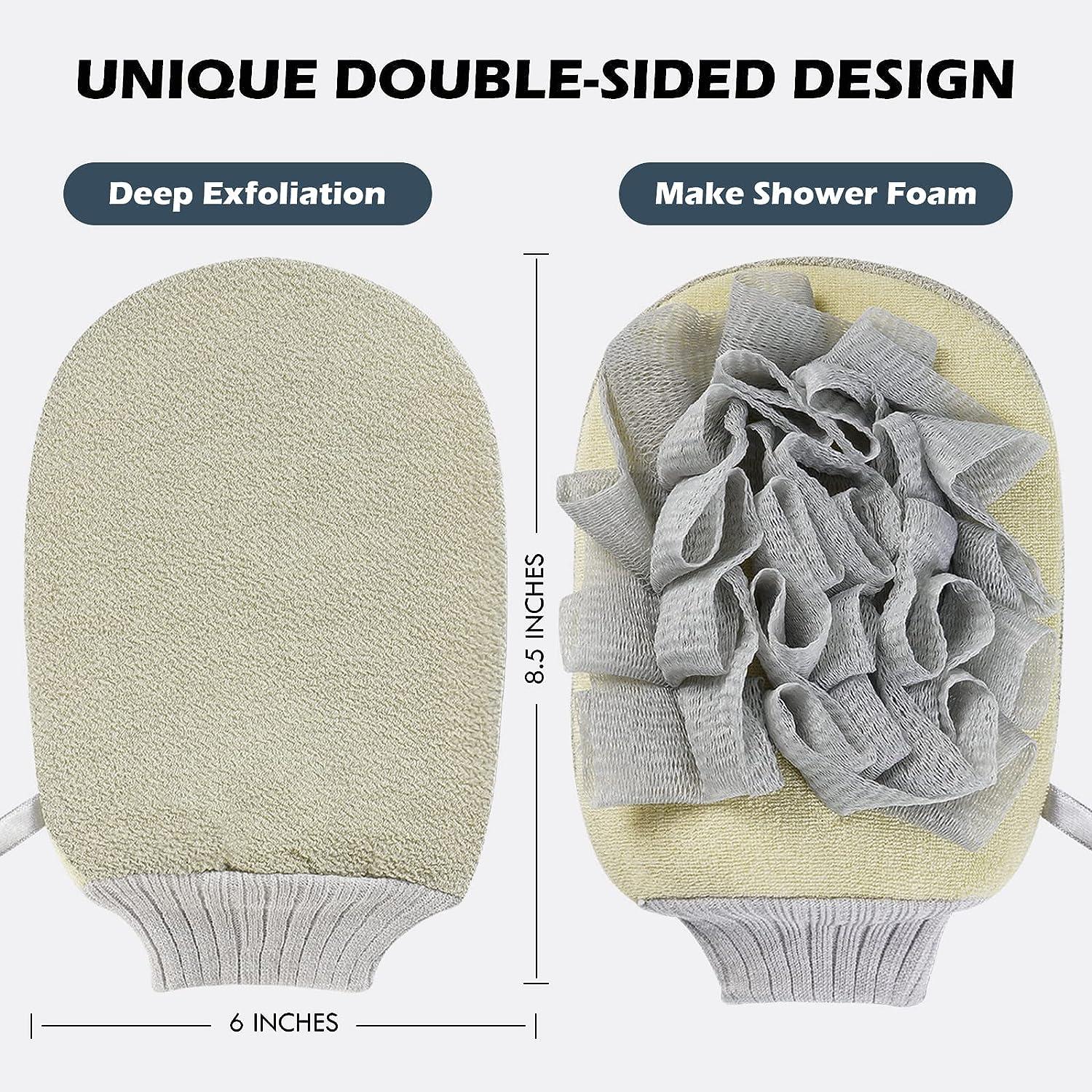 2In1 Exfoliating Glove,ENESNES Exfoliating Body Scrubber for Shower