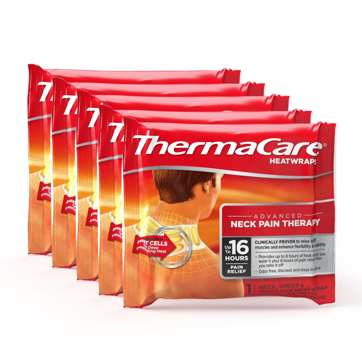 ThermaCare Heat Wraps, Neck & Shoulder Heating Pads & Pain Relief