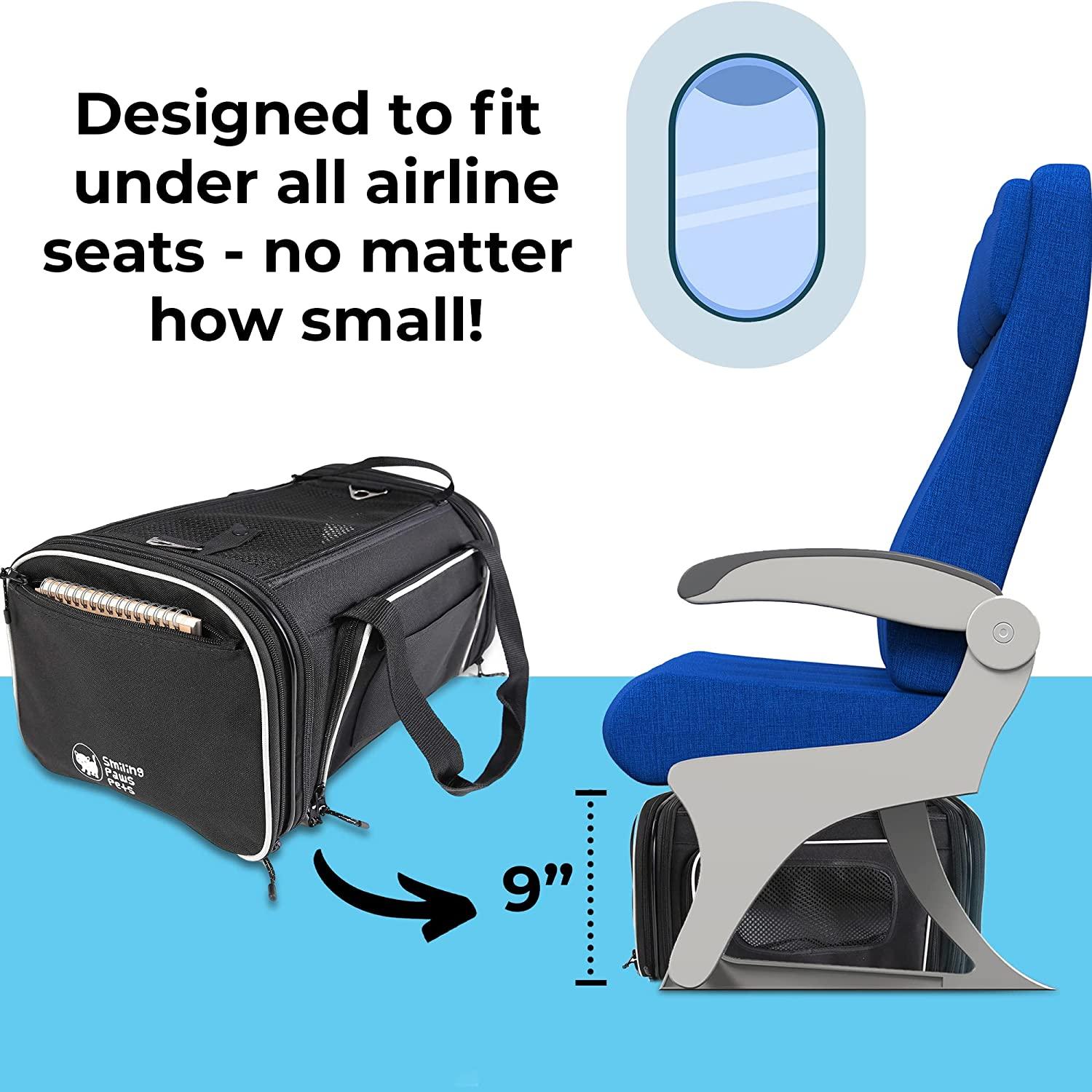 Smiling Paws Pets TSA Airline Approved Pet Carrier for Small Dogs and
