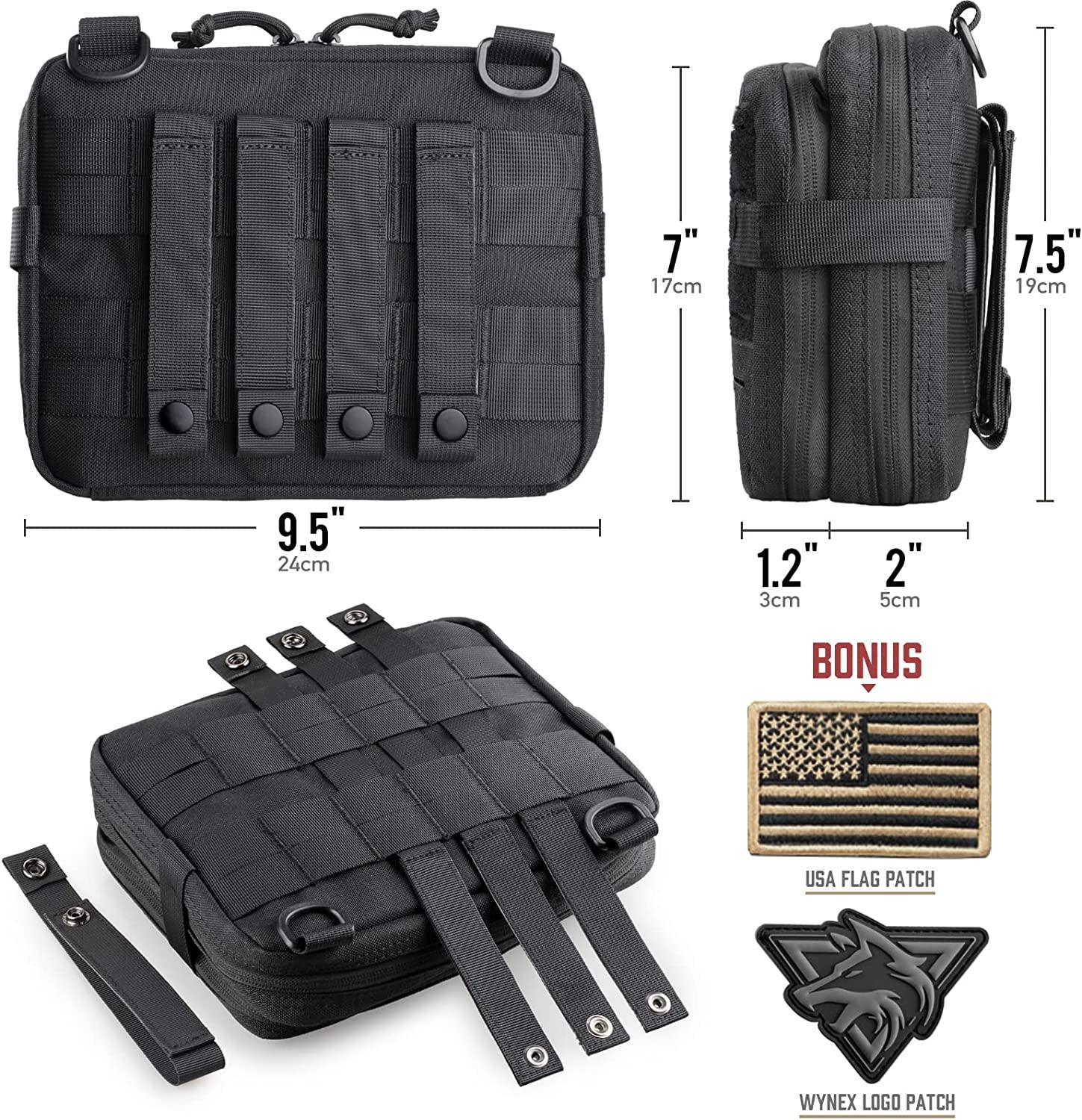 WYNEX Tactical Mag Admin Pouch, Molle Utility Tool Pouch Medical EMT  Organizer with Triple Stacker Magazine