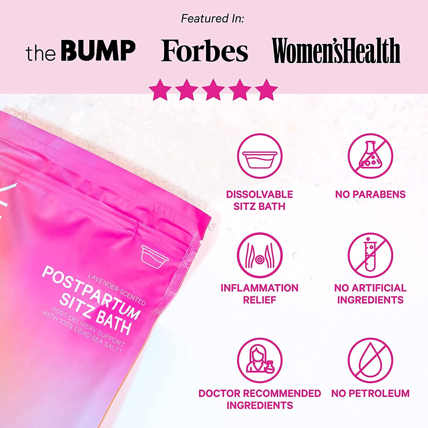 Pink Stork Postpartum Sitz Bath Soak Dead Sea Salt for Perineal Care