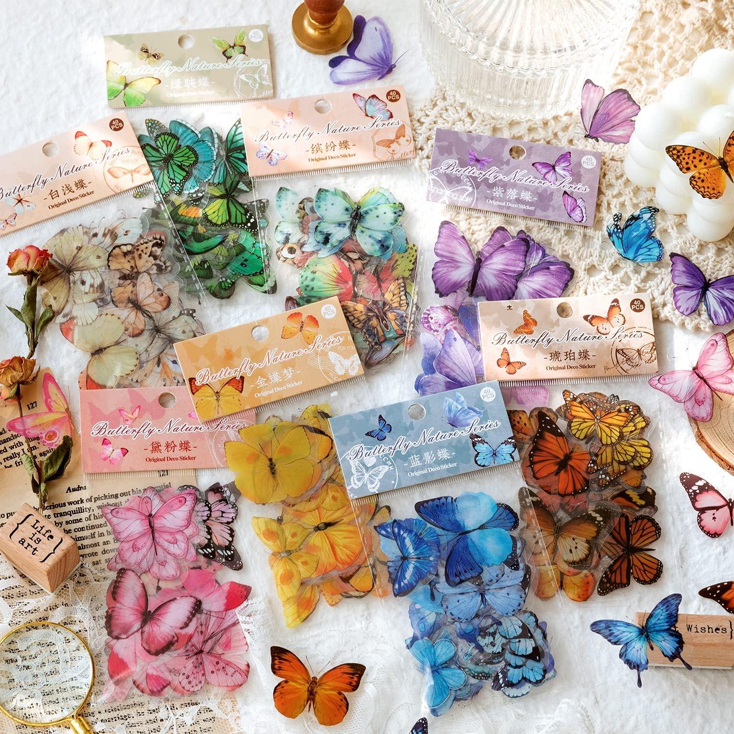 1 Pack Vintage Style Butterfly Pattern Decorative Paper, Art Scrapbook  Decoration Collage Supplies For Diy Handmade Journal, Letterhead, Notepad,  School And Office Supplies
