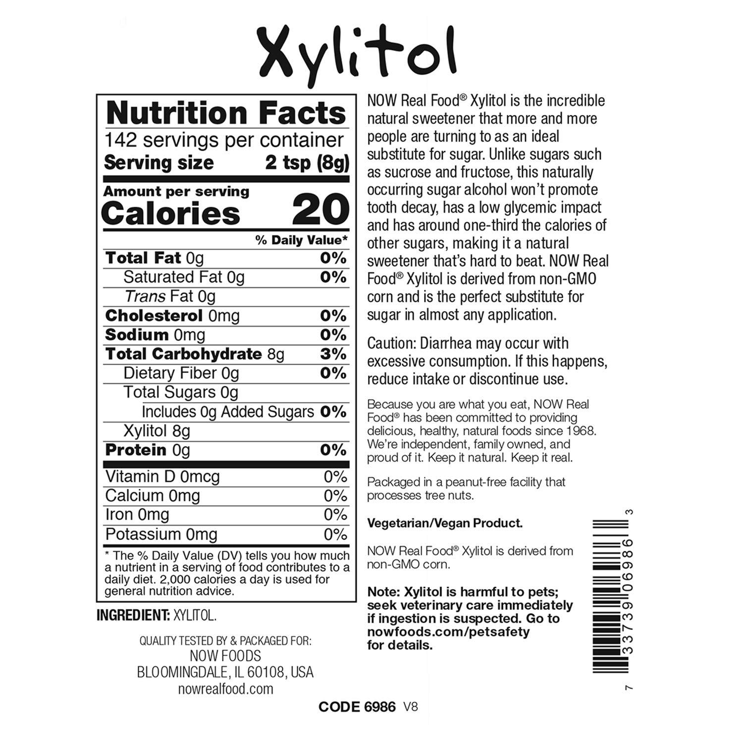 Xylitol Now Foods 2.5 lbs Powder Natural Sugar Substitute