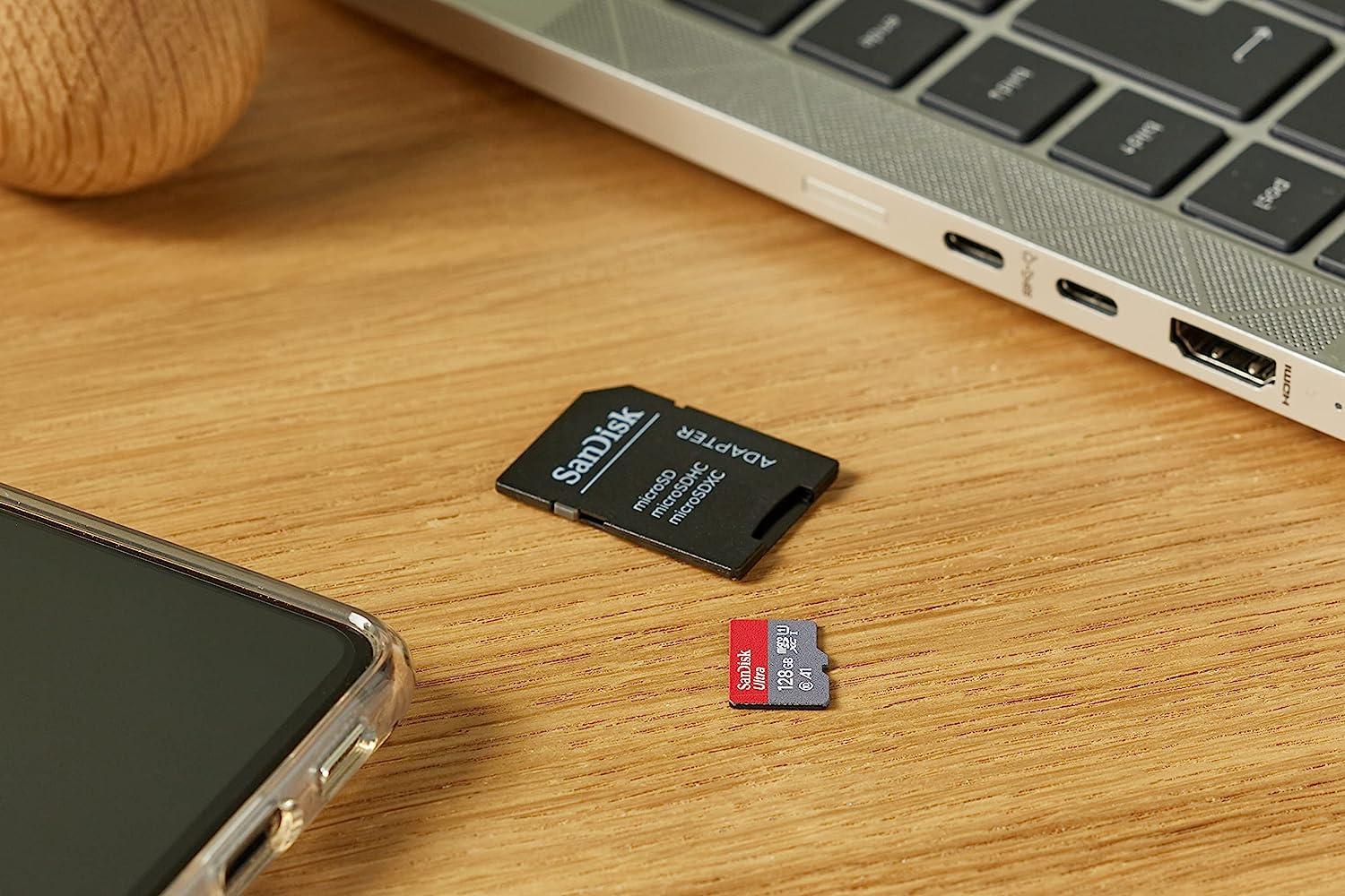 128GB SanDisk microSDXC UHS-I 120MB/s + adaptér (SDSQUA4-128G-GN6MA