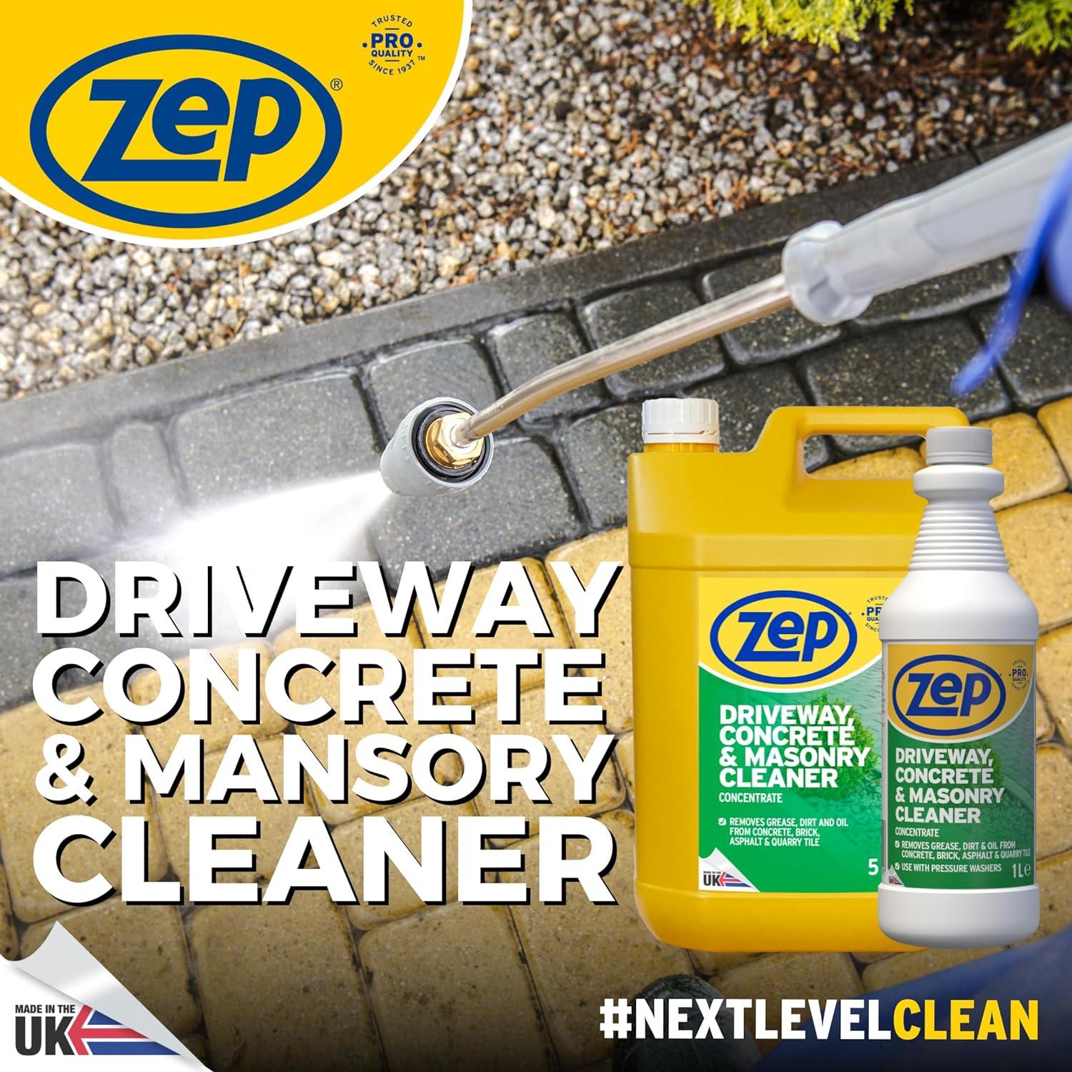 Zep Driveway Concrete & Masonry Cleaner Concentrated formula covers