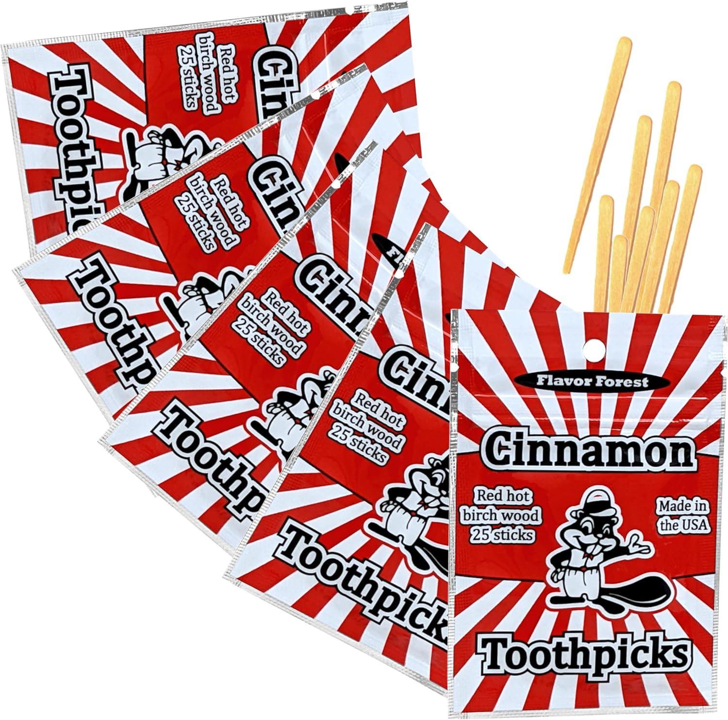 Hot Cinnamon Flavored Toothpicks USAMade, Quit Smoking 5 Packs