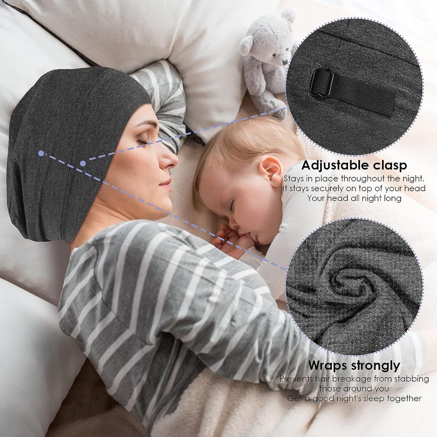 Silk Bonnet Sleep Cap with Satin Lining for Medium Curly Hair