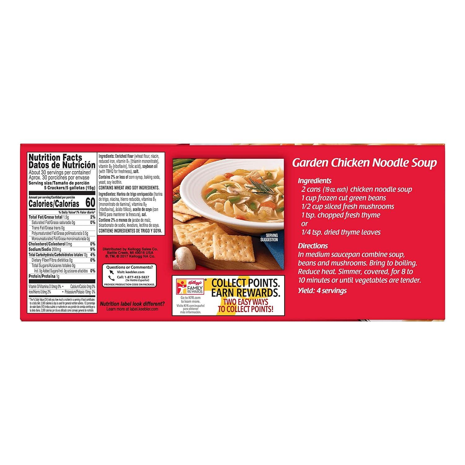 Keebler Zesta Original Saltine Snack Crackers 16 Oz Pack of 3