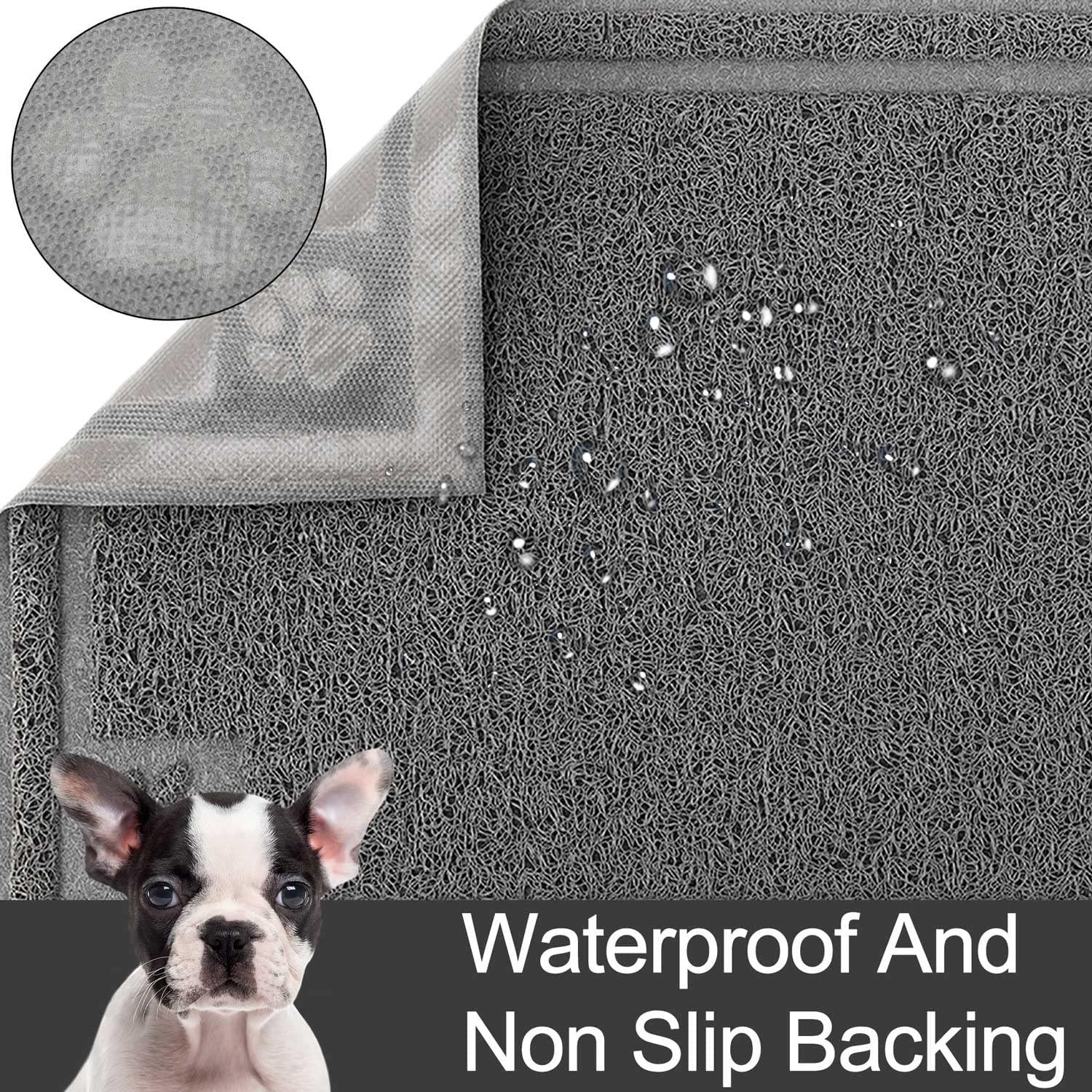 Slate Grey 23x36 Large Waterproof Pet Feeding Mat