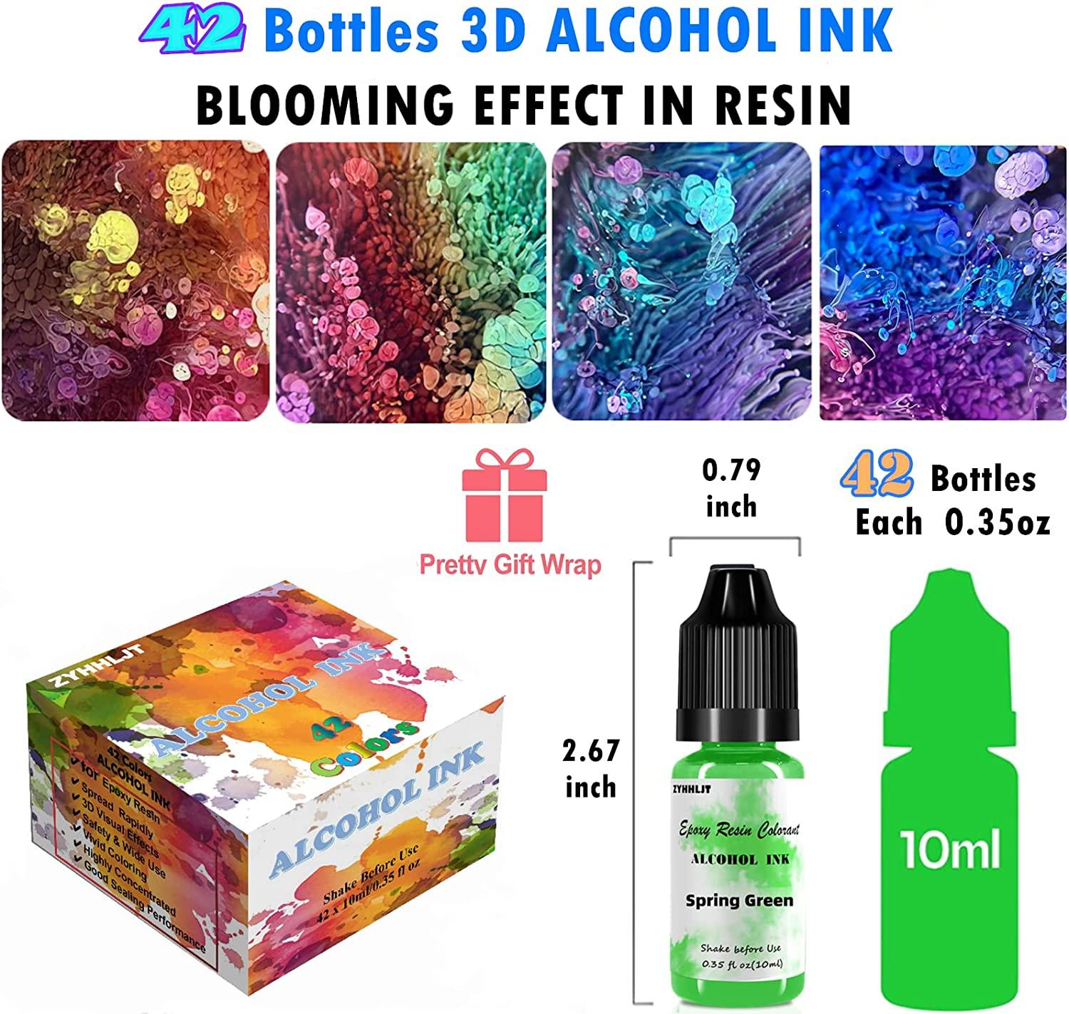 White Alcohol Ink Set - 12 x 10ml 2 Kinds of White Alcohol Based Inks for  Epoxy Resin Painting, Resin Petri Dish Making - Concentrated White Alcohol