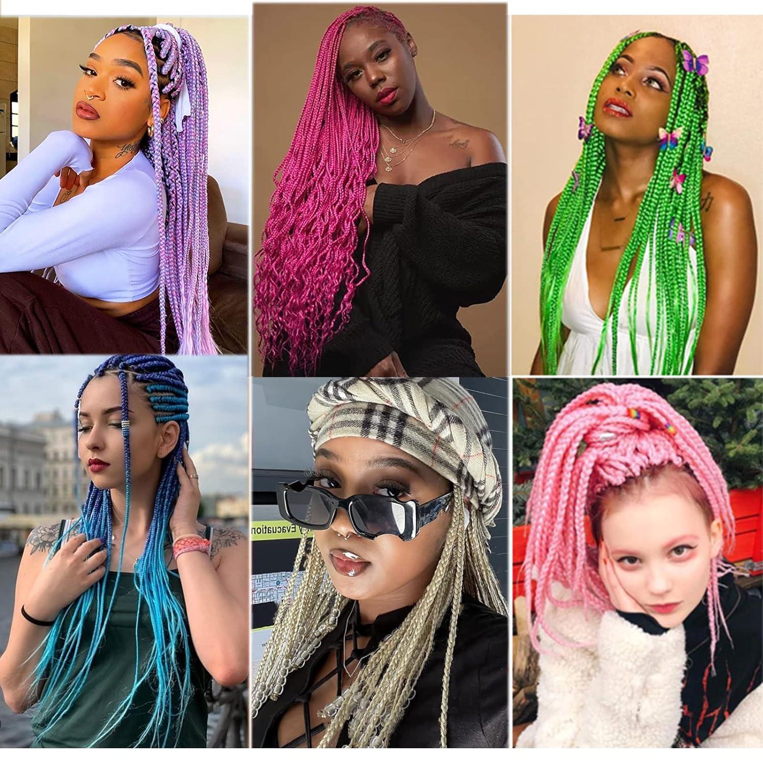 Box Braids With Feather Tips