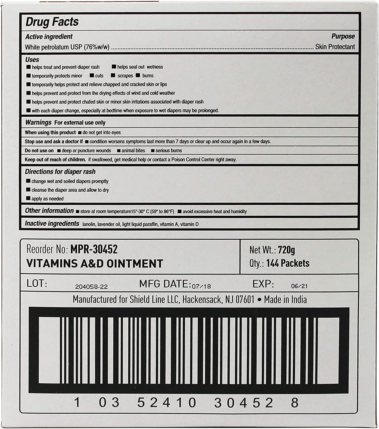 Medpride Vitamin A & D Skin Protectant Ointment for Body Chaffing, Diaper Rash, Cuts, Dry