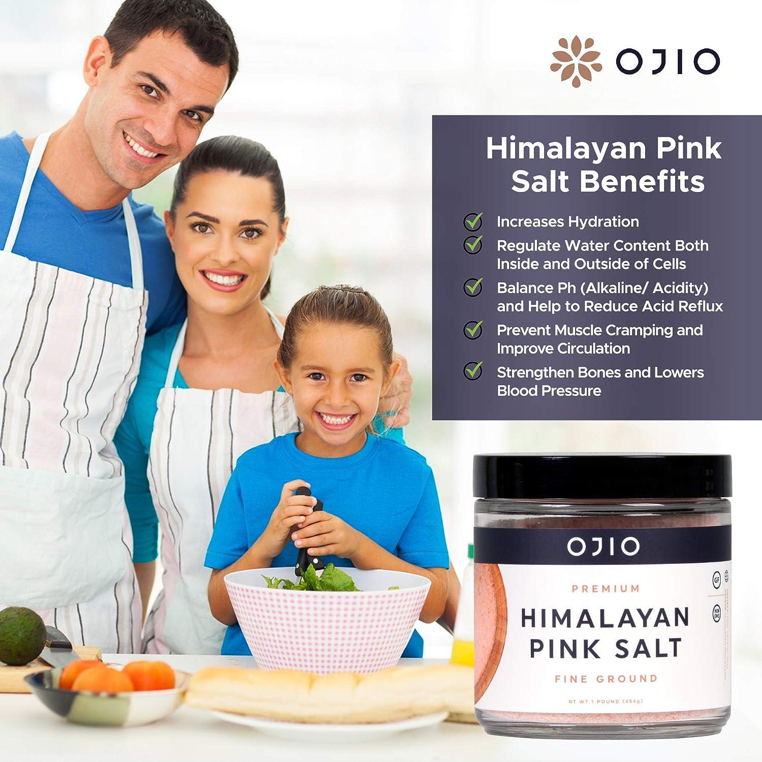 Ojio Himalayan Pink Fine Grain Salt No AntiCaking Agents Pure Culinary