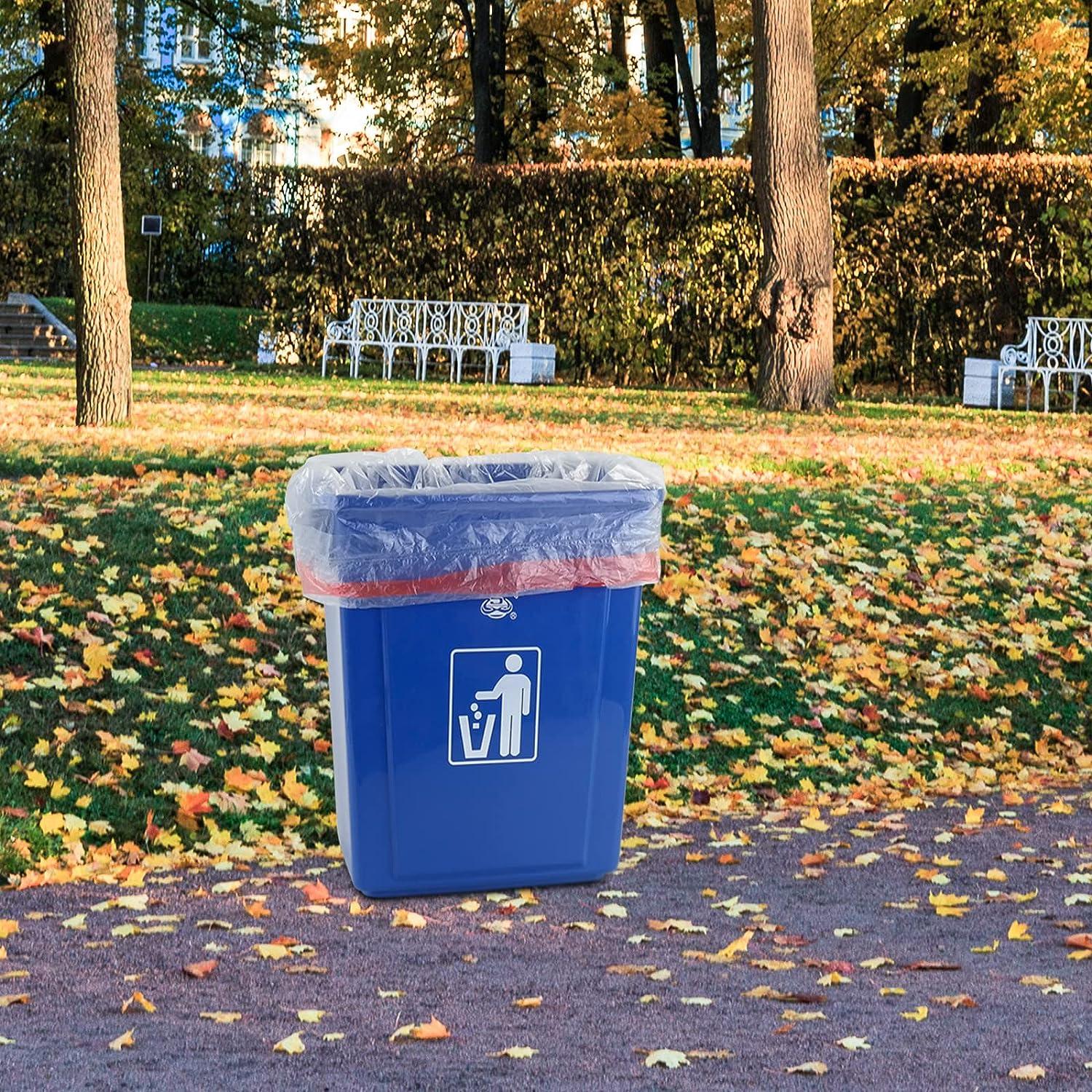 Yuright 30 Gallon Clear Lawn and Leaf Garbage bags with Drawstring, 60