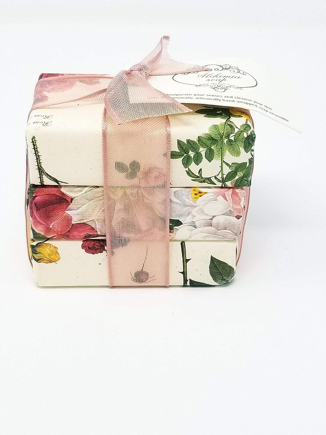 Alchimia Rose Vegetable Bar Soap Set - 3x100g | Handmade in Italy | Buy Now  with Express International Delivery