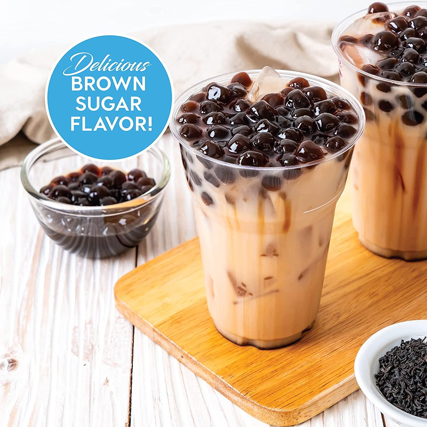 Boba Pearls for Bubble Tea, 8.8 oz. Instant Black Tapioca Pearls for