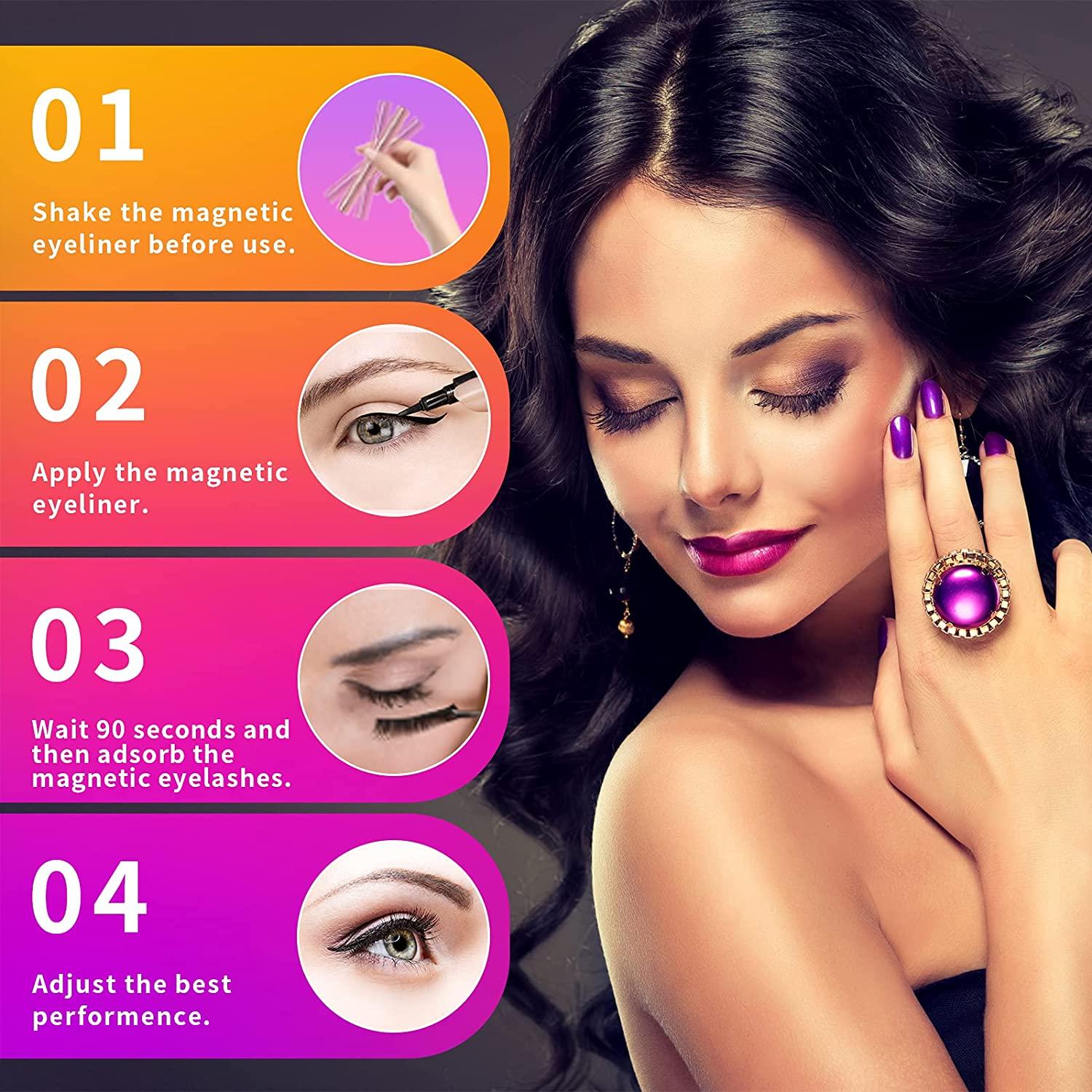 Natural Look Eyelashes with Eyeliner Kit, EYEKESHE Short