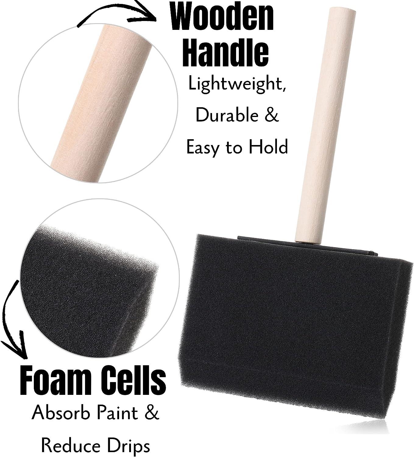 Bates- Foam Paint Brushes 4 Inch 8 pcs Foam Brush Sponge Brush