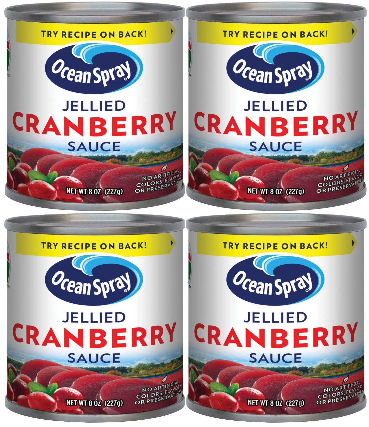Ocean Spray Jellied Cranberry Sauce 8 oz Mini Cans - Pack of 4