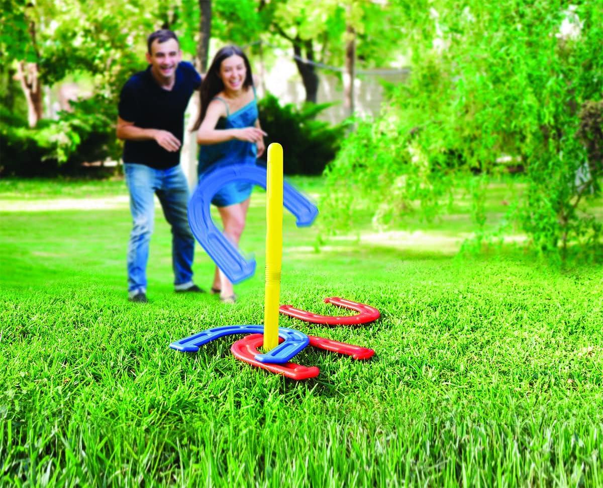 Horseshoe & Ring Toss Game Set Perfect Outdoor Family Game for Yard
