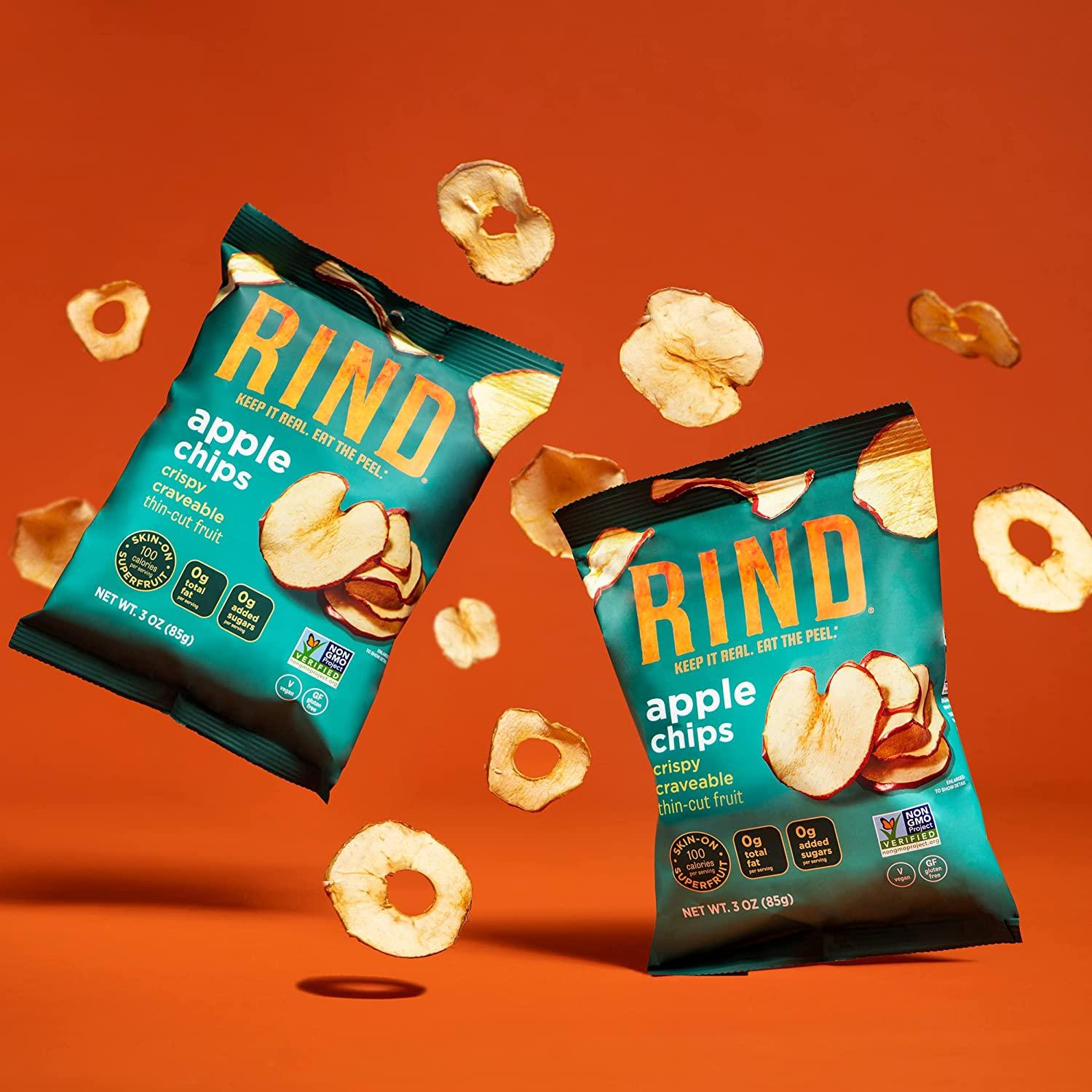 RIND Snacks Unsweetened Dried Fruit Chips Variety Pack with Apple 